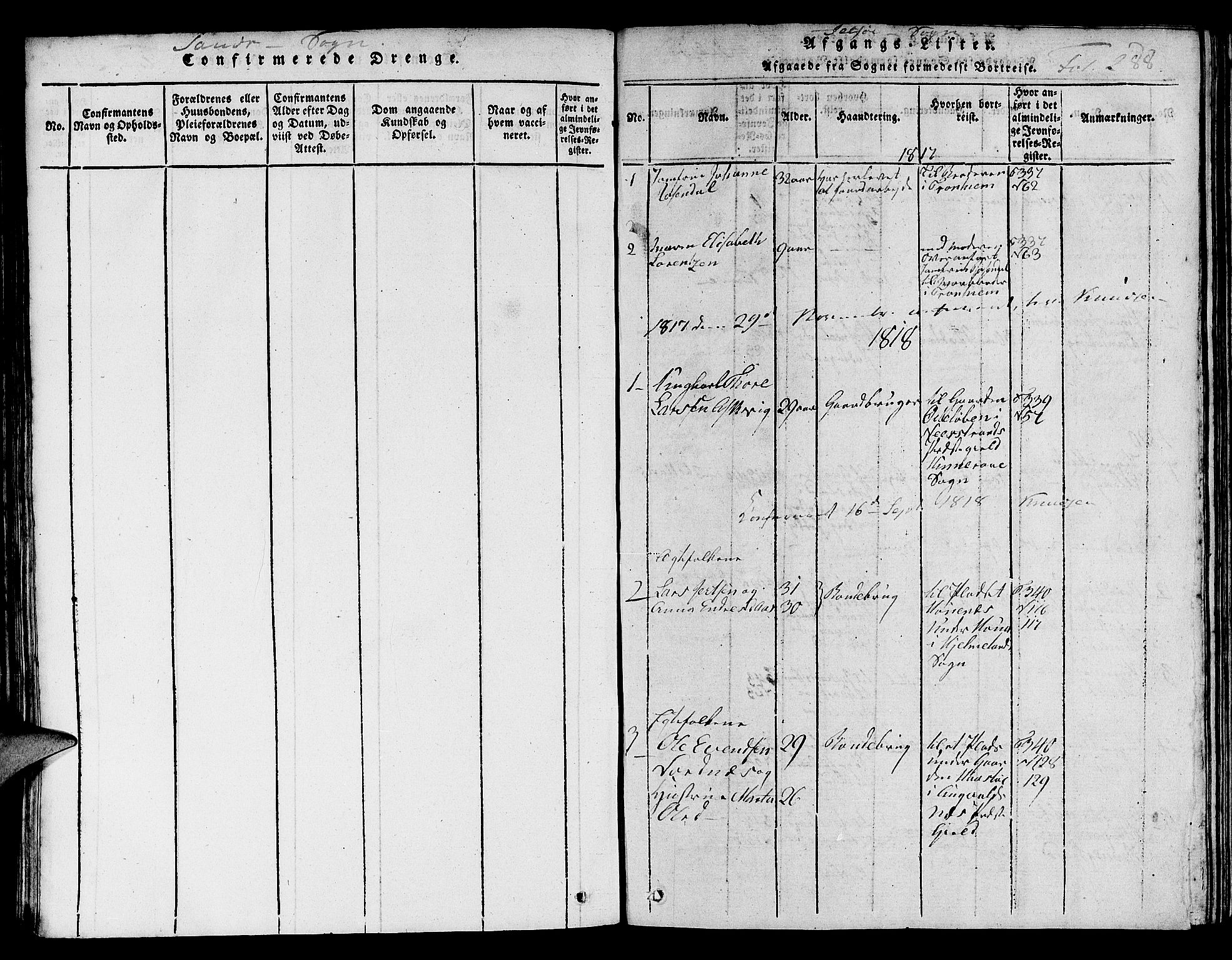 Jelsa sokneprestkontor, SAST/A-101842/01/V: Parish register (copy) no. B 1 /1, 1816-1828, p. 288