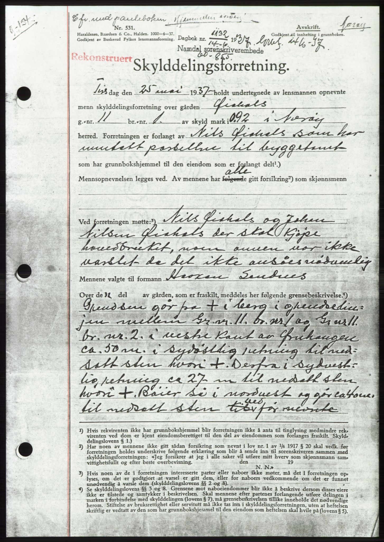 Namdal sorenskriveri, SAT/A-4133/1/2/2C: Mortgage book no. -, 1937-1939, Deed date: 14.06.1937