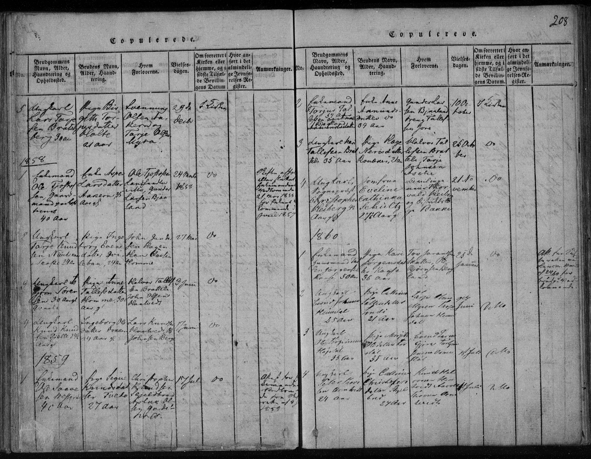 Lårdal kirkebøker, SAKO/A-284/F/Fa/L0005: Parish register (official) no. I 5, 1815-1860, p. 208