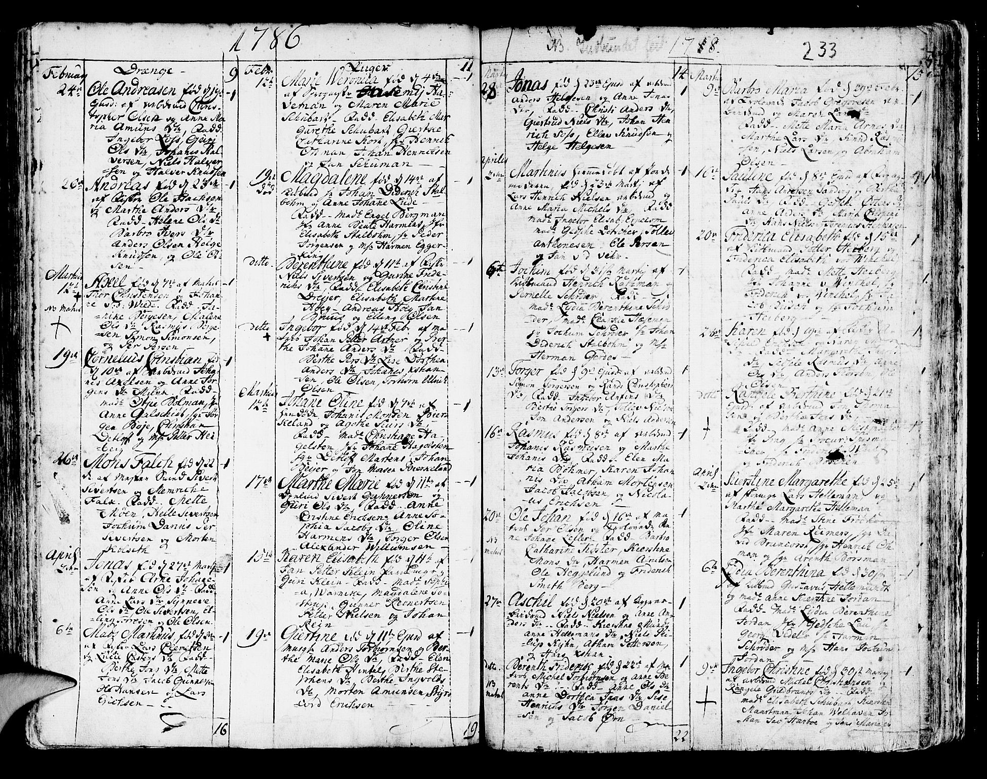 Korskirken sokneprestembete, SAB/A-76101/H/Haa/L0005: Parish register (official) no. A 5, 1751-1789, p. 233