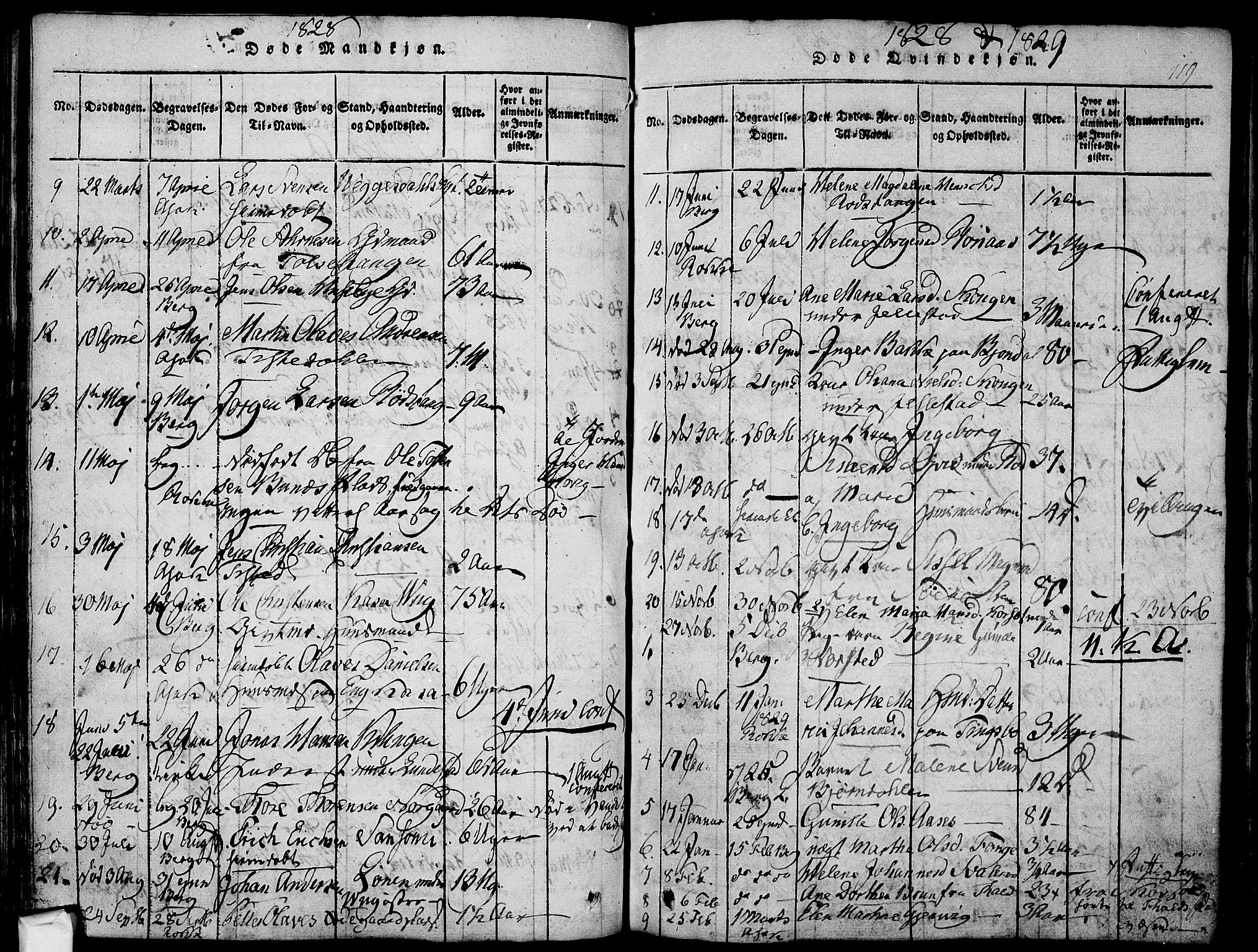 Berg prestekontor Kirkebøker, SAO/A-10902/F/Fa/L0002: Parish register (official) no. I 2, 1815-1831, p. 119