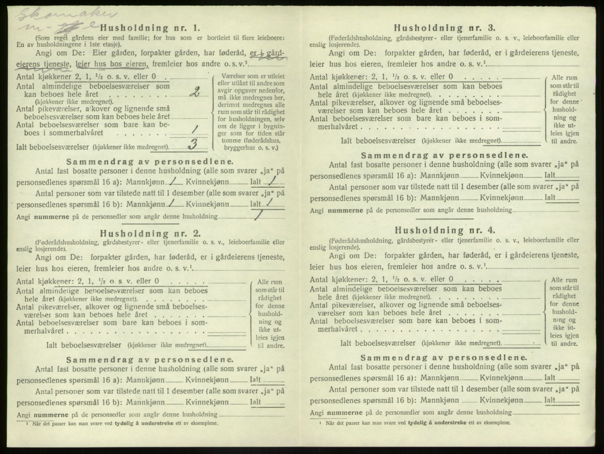 SAB, 1920 census for Kinn, 1920, p. 1400