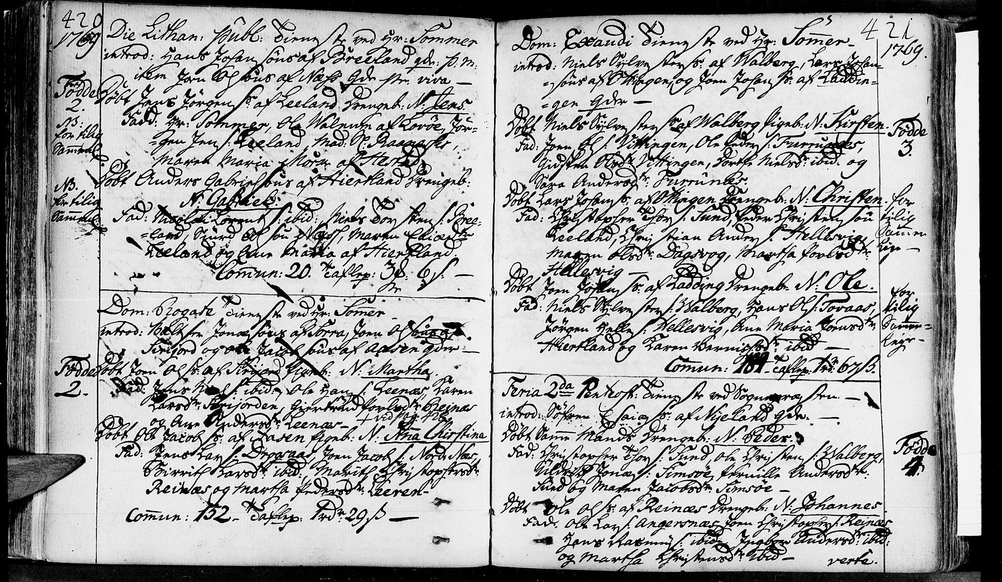 Ministerialprotokoller, klokkerbøker og fødselsregistre - Nordland, AV/SAT-A-1459/830/L0437: Parish register (official) no. 830A05 /2, 1768-1776, p. 420-421