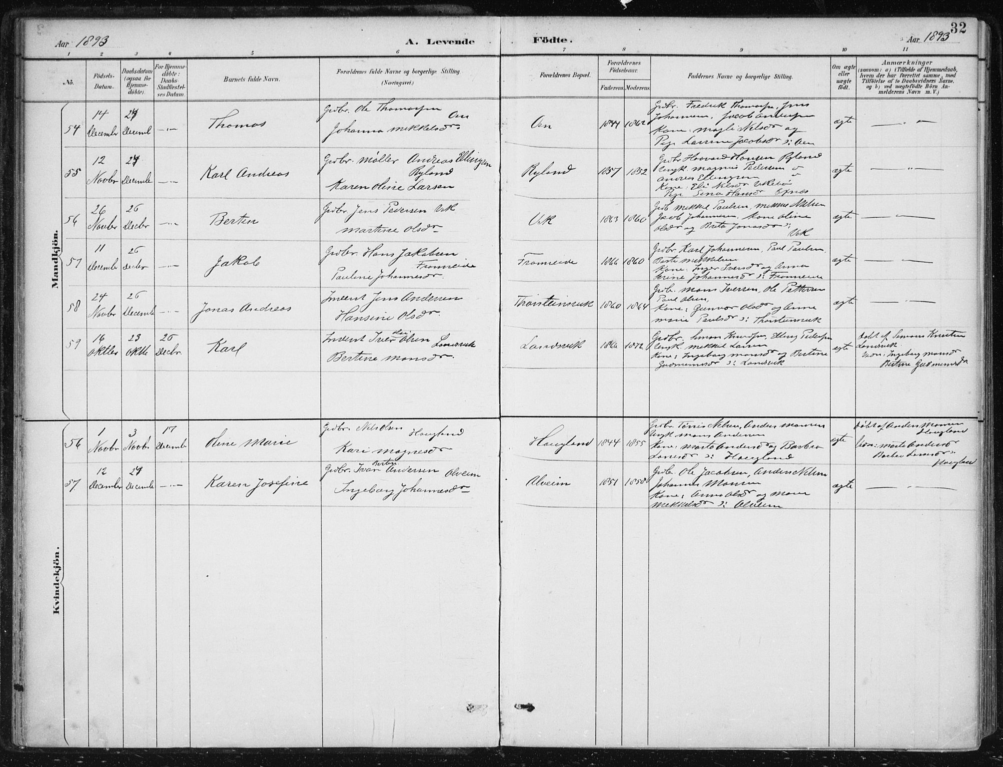 Herdla Sokneprestembete, SAB/A-75701/H/Haa: Parish register (official) no. A 4, 1891-1905, p. 32
