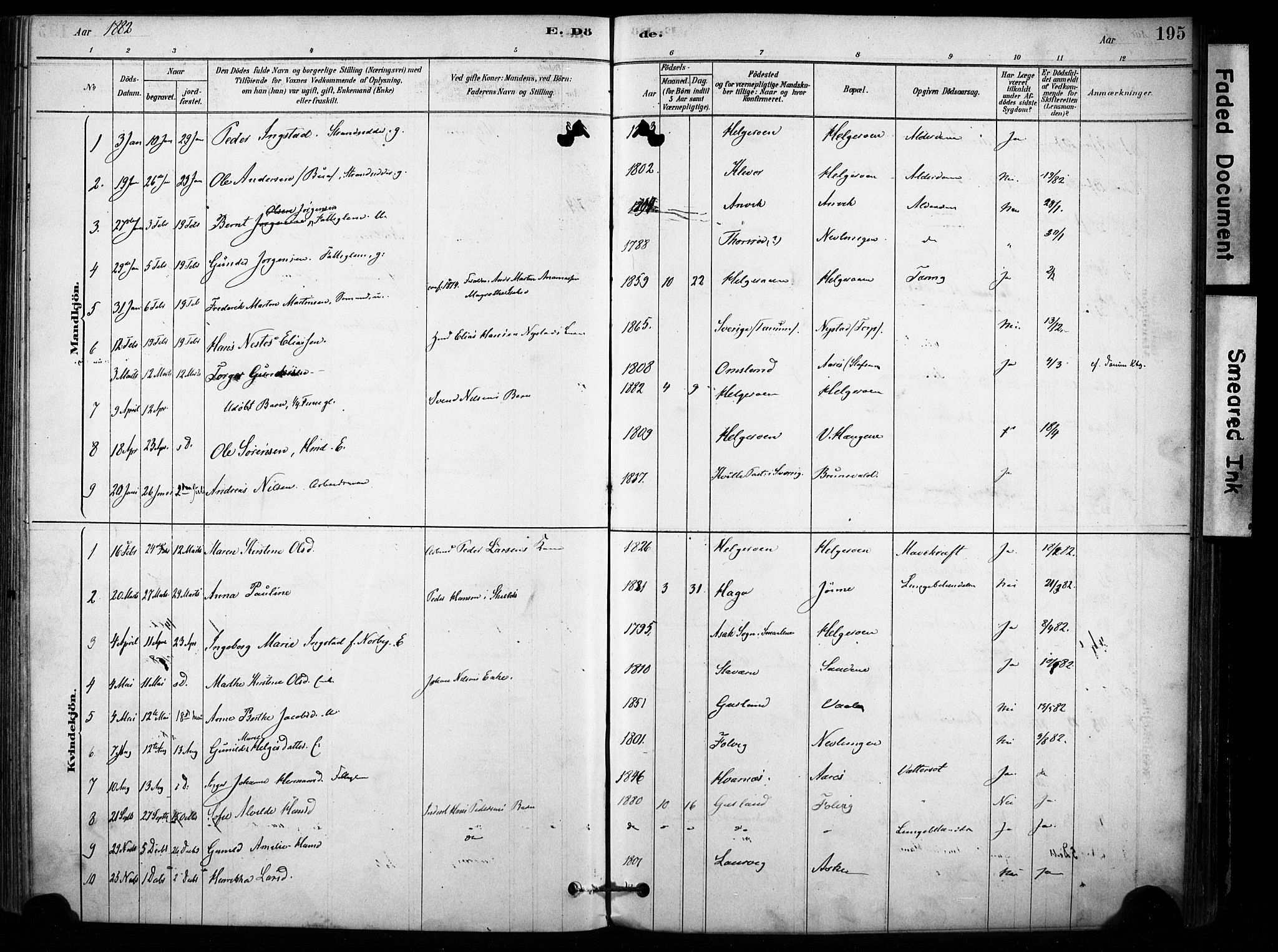 Brunlanes kirkebøker, AV/SAKO-A-342/F/Fb/L0001: Parish register (official) no. II 1, 1878-1899, p. 195