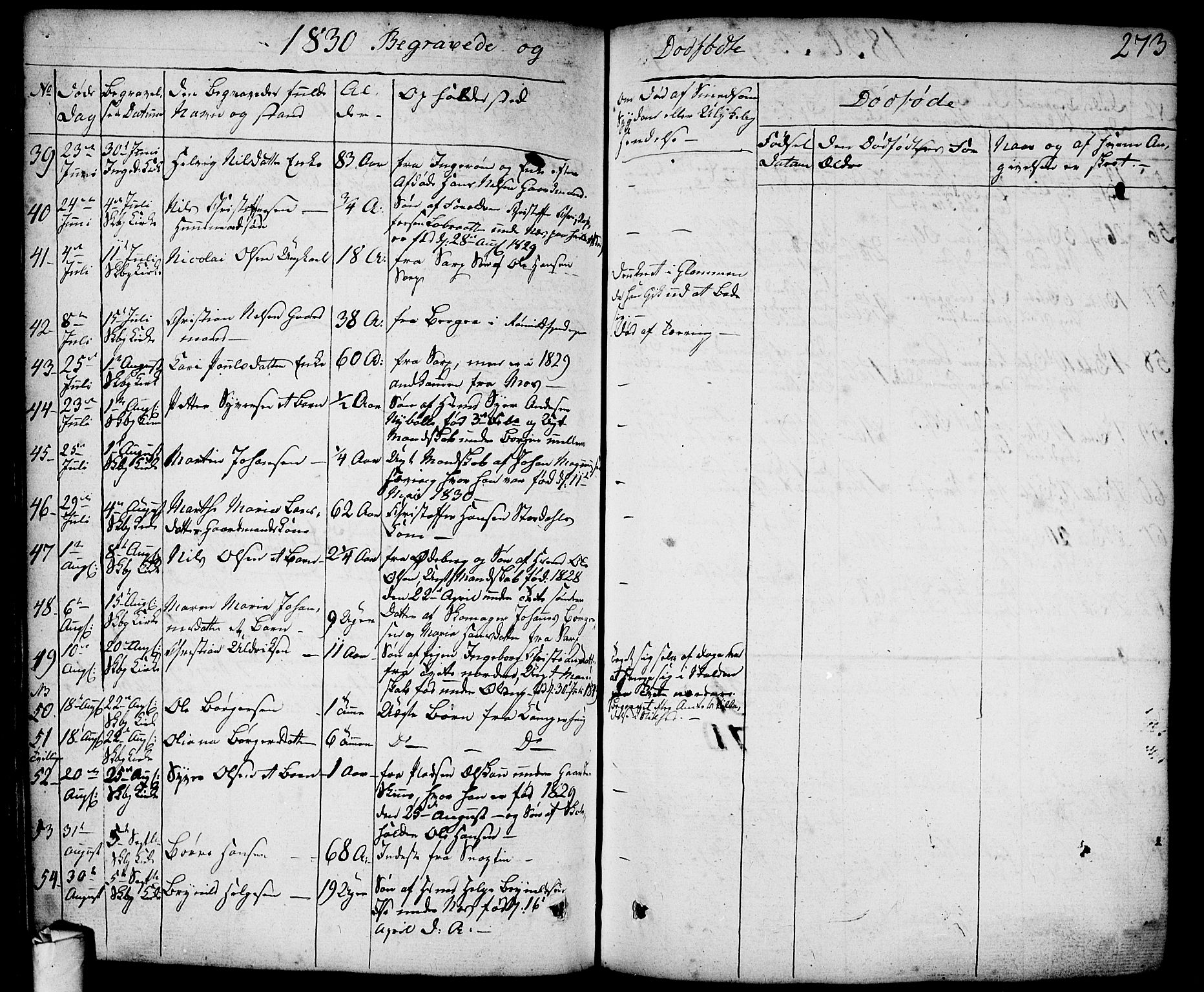 Skjeberg prestekontor Kirkebøker, AV/SAO-A-10923/F/Fa/L0005: Parish register (official) no. I 5, 1830-1845, p. 273