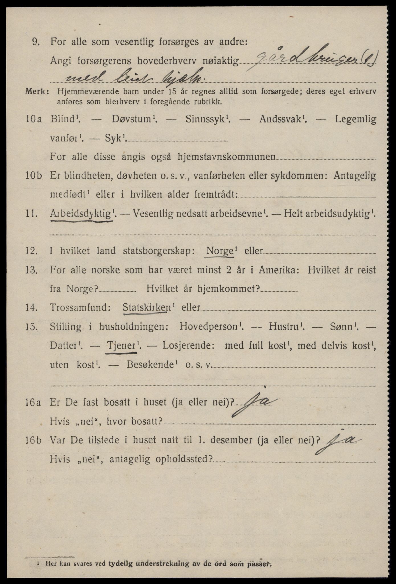 SAT, 1920 census for Stemshaug, 1920, p. 1045