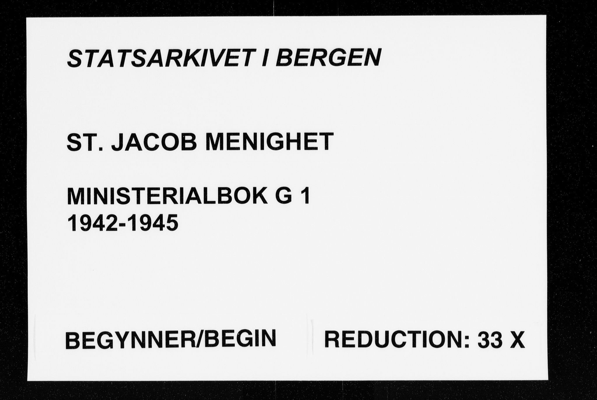 St. Jacob sokneprestembete, AV/SAB-A-78001/H/Haa/L0023: Parish register (official) no. G 1, 1942-1945