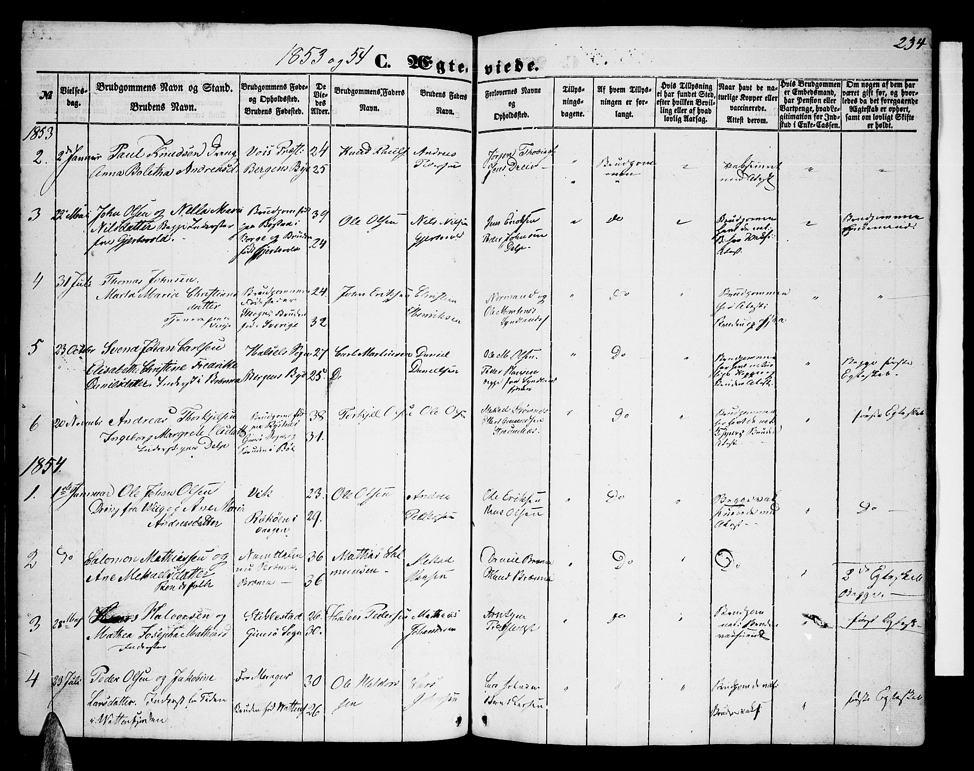 Ministerialprotokoller, klokkerbøker og fødselsregistre - Nordland, SAT/A-1459/876/L1102: Parish register (copy) no. 876C01, 1852-1886, p. 234