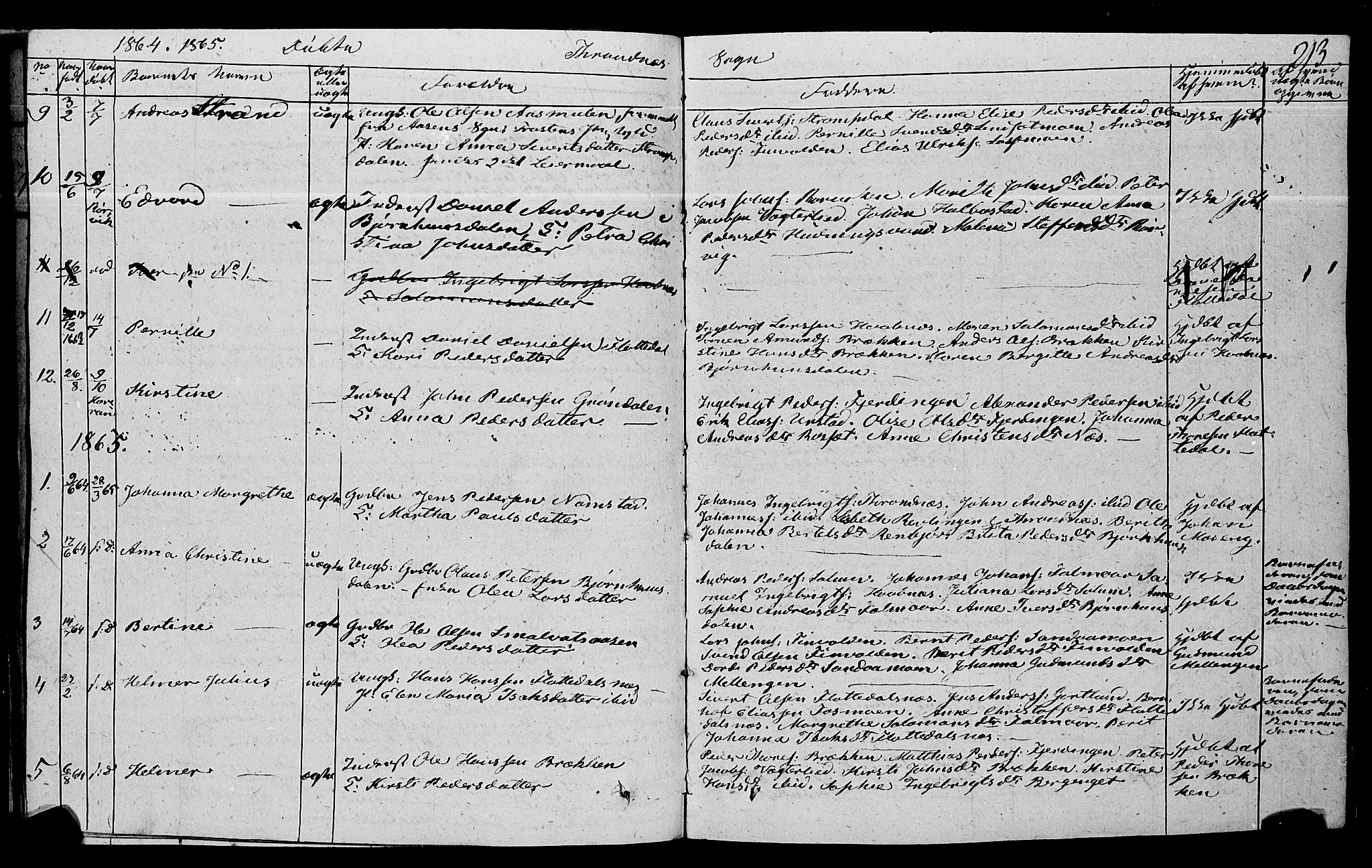 Ministerialprotokoller, klokkerbøker og fødselsregistre - Nord-Trøndelag, AV/SAT-A-1458/762/L0538: Parish register (official) no. 762A02 /2, 1833-1879, p. 213