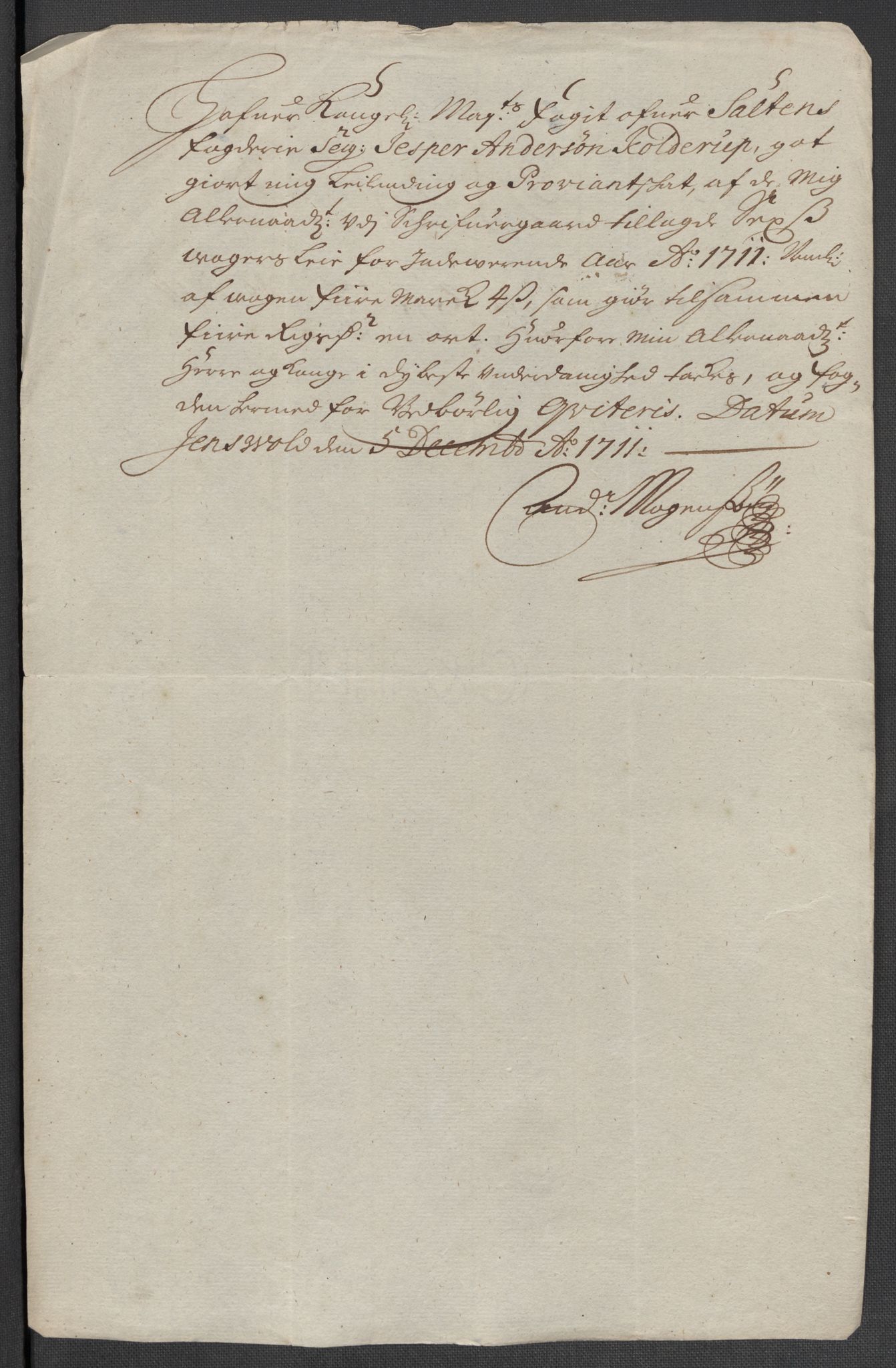 Rentekammeret inntil 1814, Reviderte regnskaper, Fogderegnskap, RA/EA-4092/R66/L4582: Fogderegnskap Salten, 1711-1712, p. 124