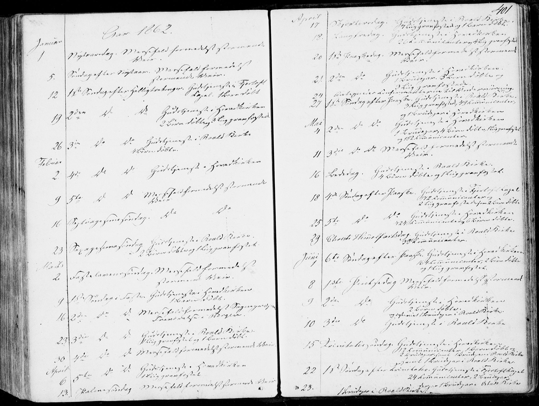Ministerialprotokoller, klokkerbøker og fødselsregistre - Møre og Romsdal, SAT/A-1454/536/L0497: Parish register (official) no. 536A06, 1845-1865, p. 401