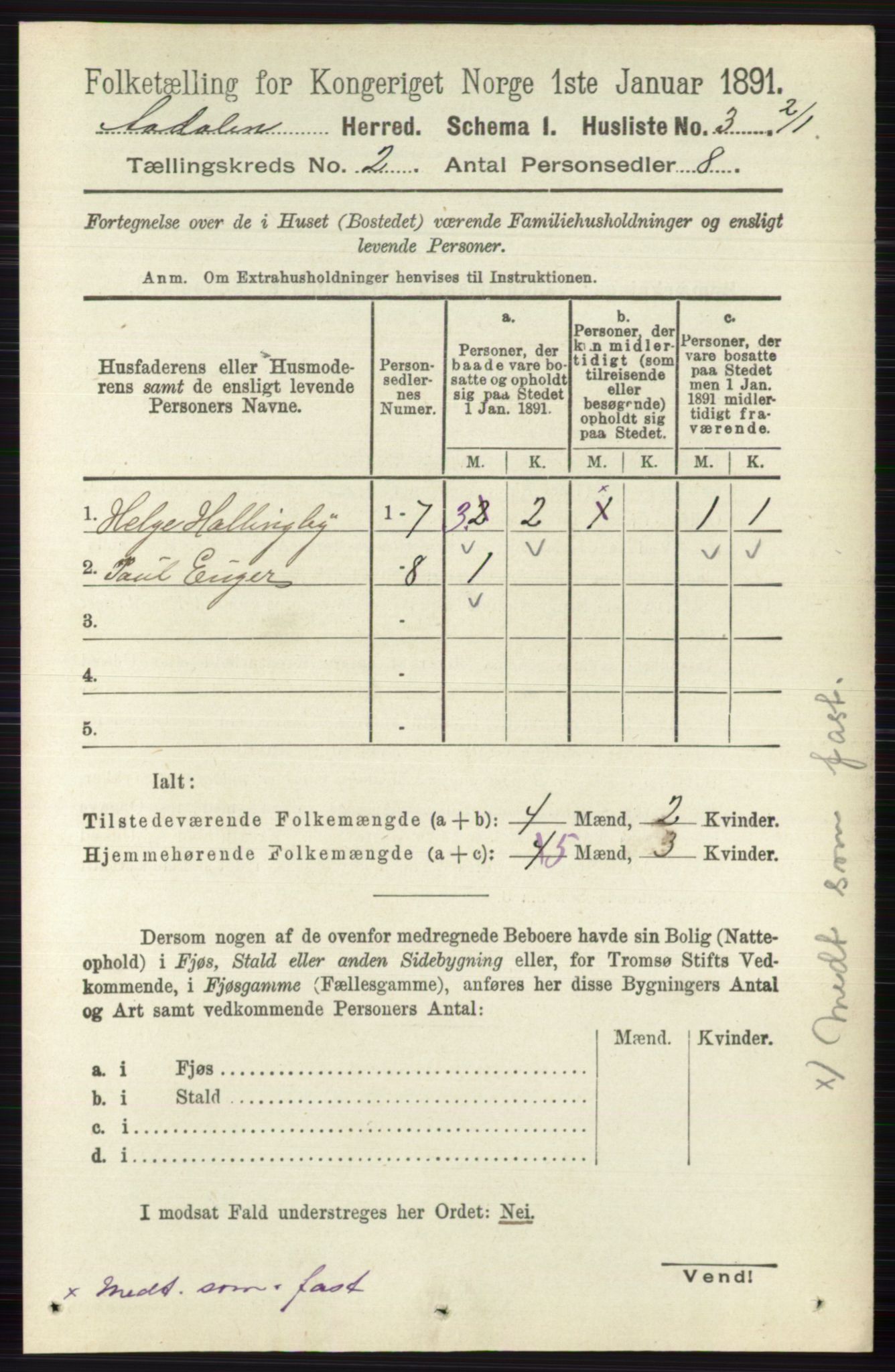 RA, 1891 census for 0614 Ådal, 1891, p. 590