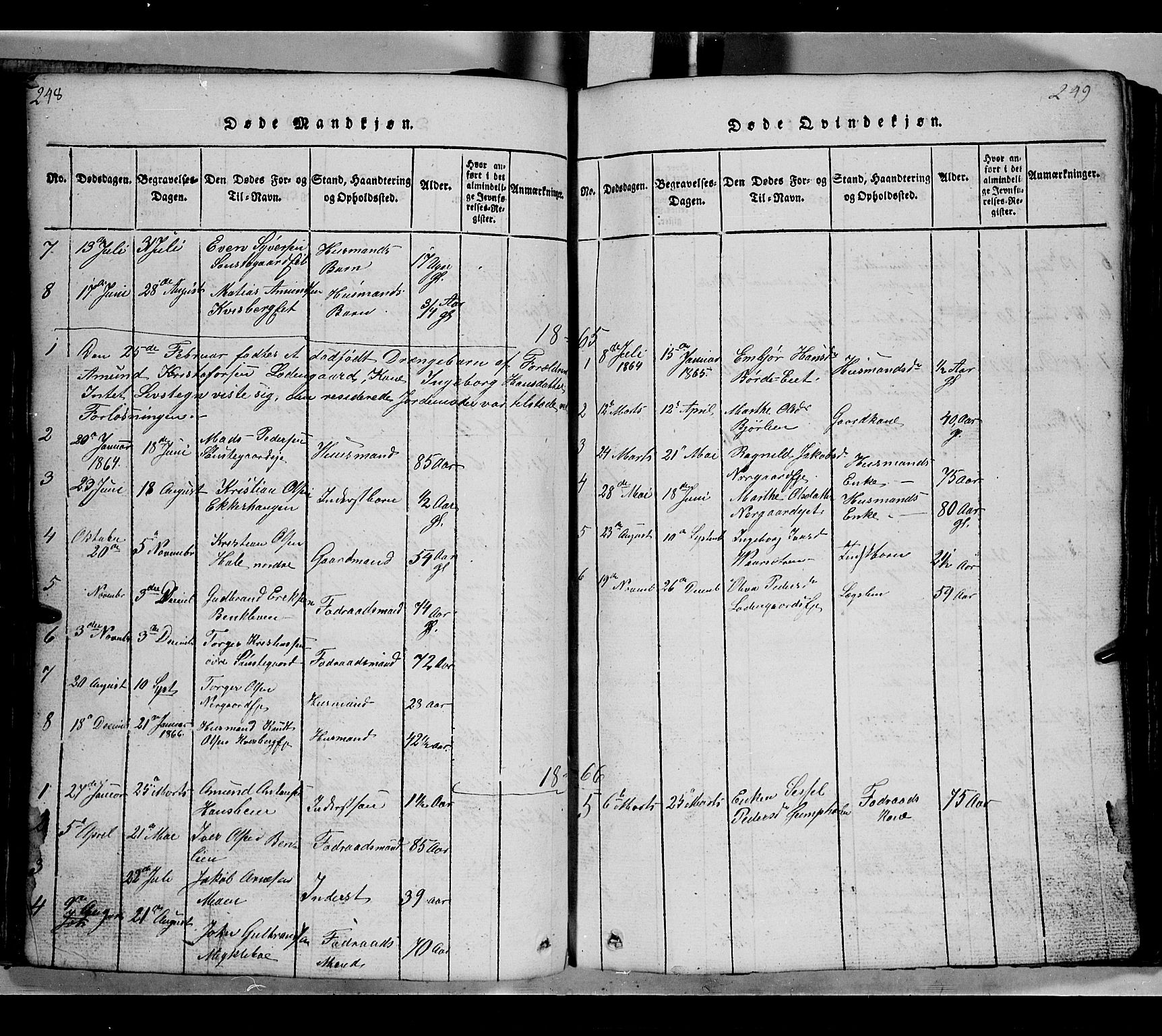 Gausdal prestekontor, AV/SAH-PREST-090/H/Ha/Hab/L0002: Parish register (copy) no. 2, 1818-1874, p. 248-249