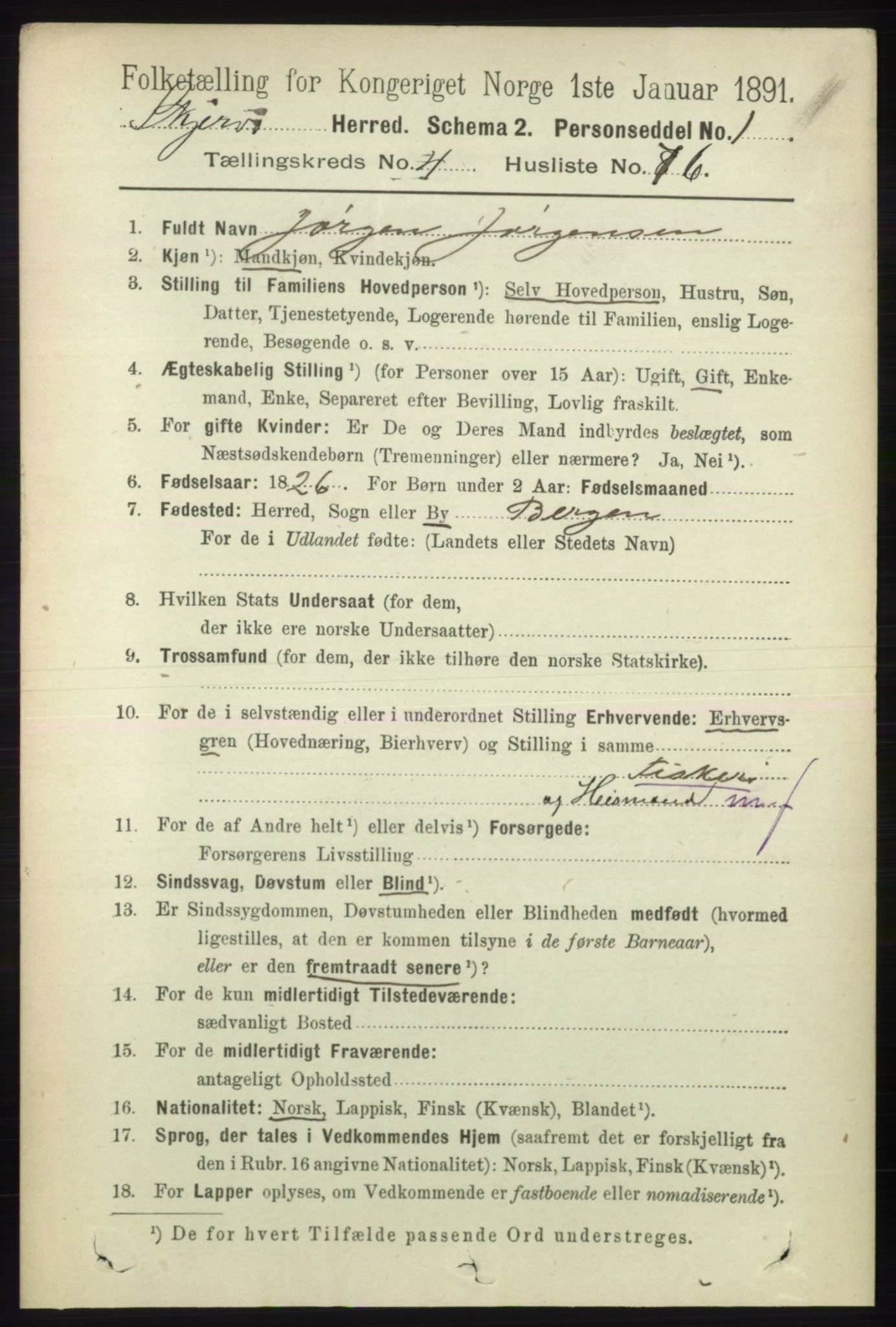 RA, 1891 census for 1941 Skjervøy, 1891, p. 2865