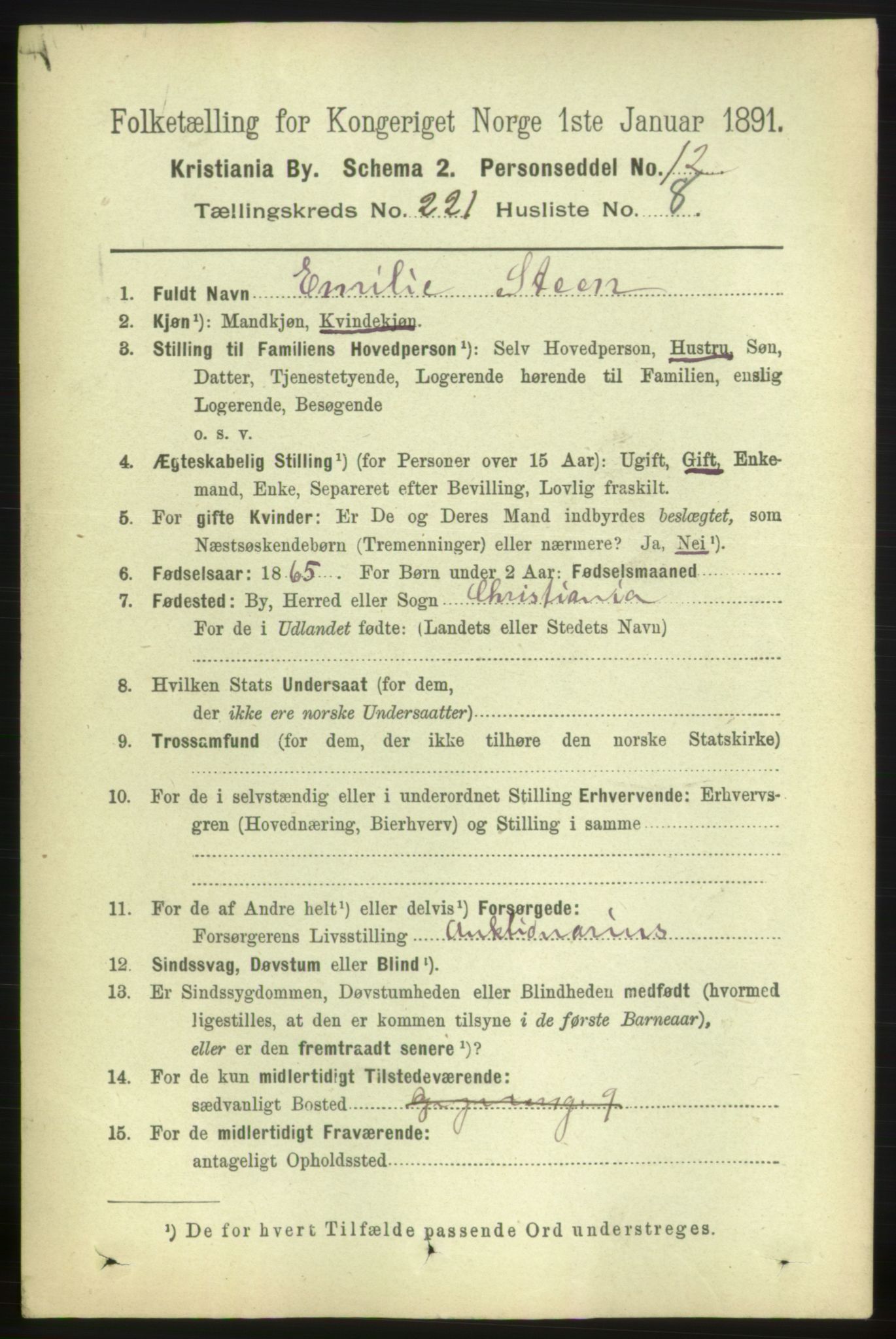 RA, 1891 census for 0301 Kristiania, 1891, p. 132330