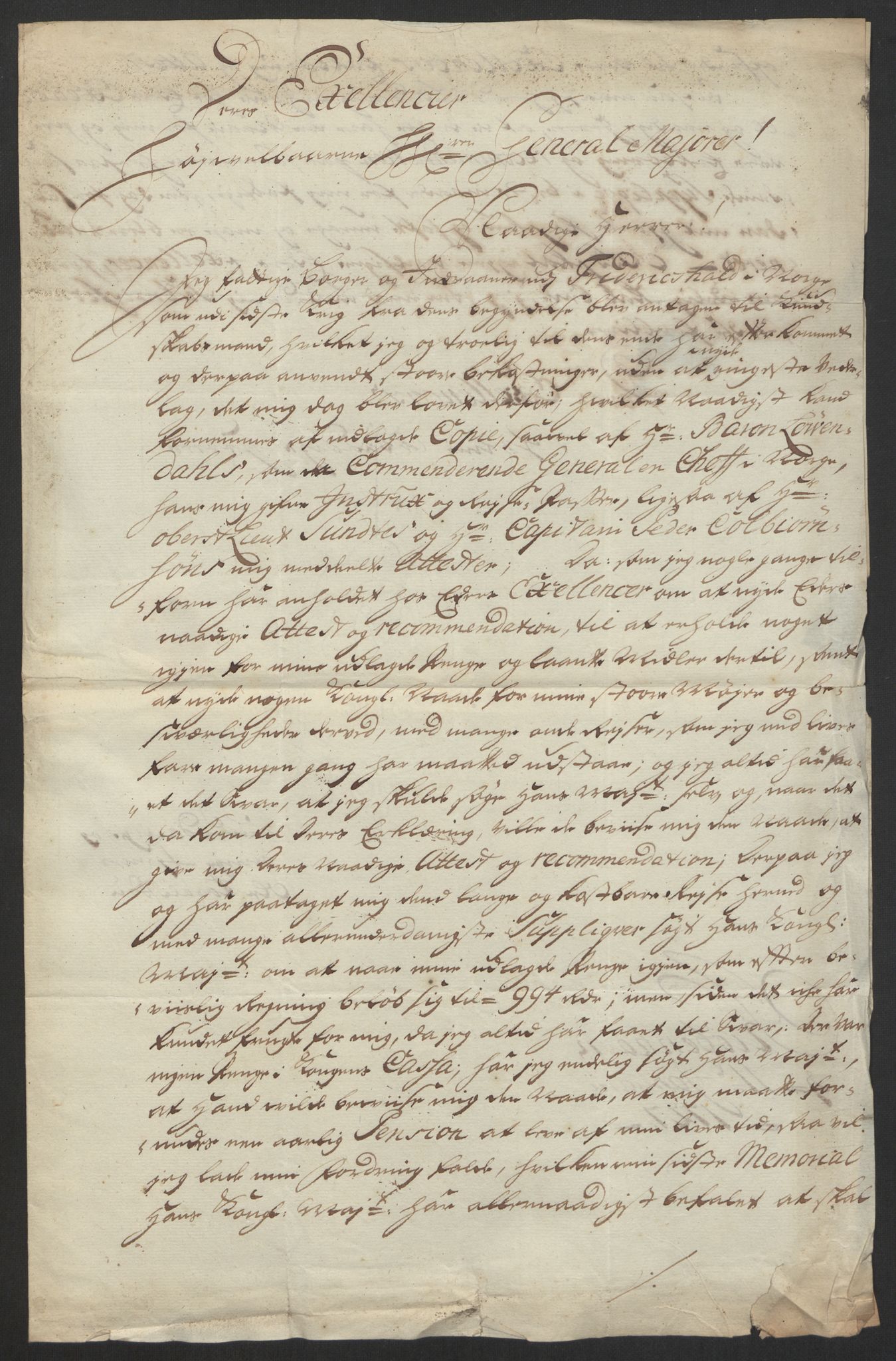 Kommanderende general (KG I) med Det norske krigsdirektorium, AV/RA-EA-5419/D/L0153: Fredriksten festning: Brev, inventarfortegnelser og regnskapsekstrakter, 1724-1729, p. 416