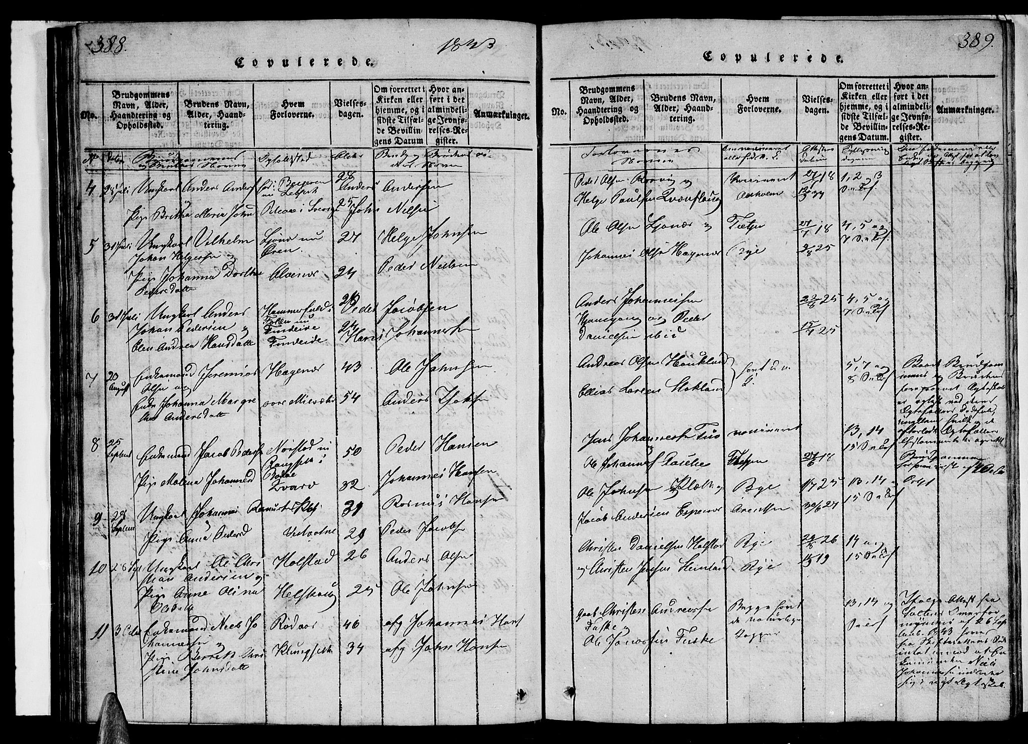 Ministerialprotokoller, klokkerbøker og fødselsregistre - Nordland, AV/SAT-A-1459/852/L0752: Parish register (copy) no. 852C03, 1840-1855, p. 388-389