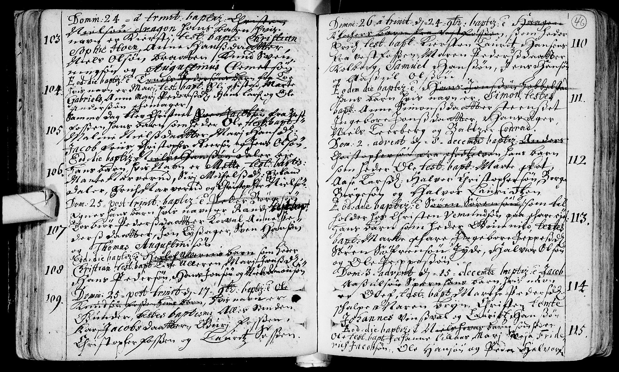 Eiker kirkebøker, SAKO/A-4/F/Fa/L0002: Parish register (official) no. I 2, 1705-1724, p. 46