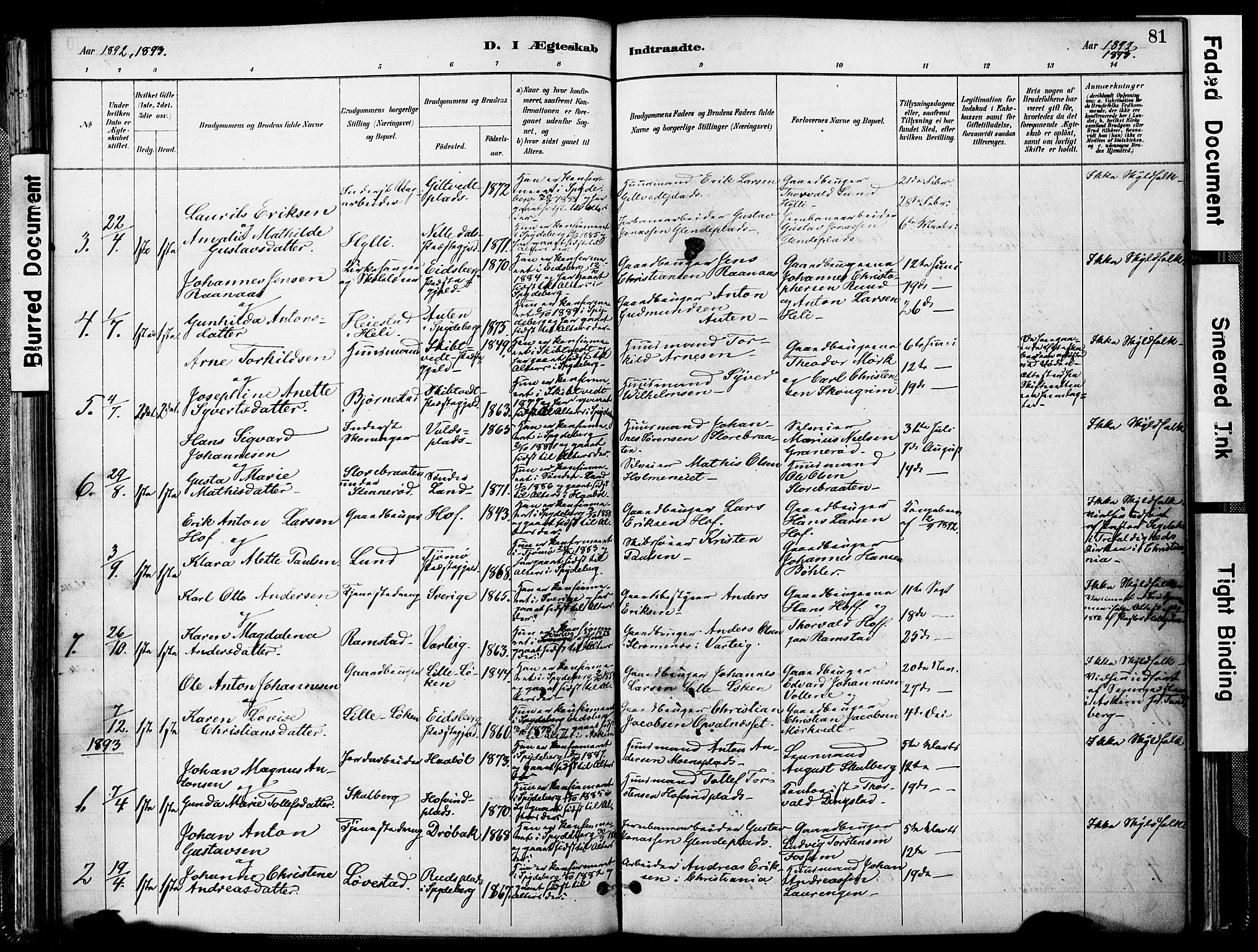 Spydeberg prestekontor Kirkebøker, SAO/A-10924/F/Fa/L0008: Parish register (official) no. I 8, 1886-1900, p. 81