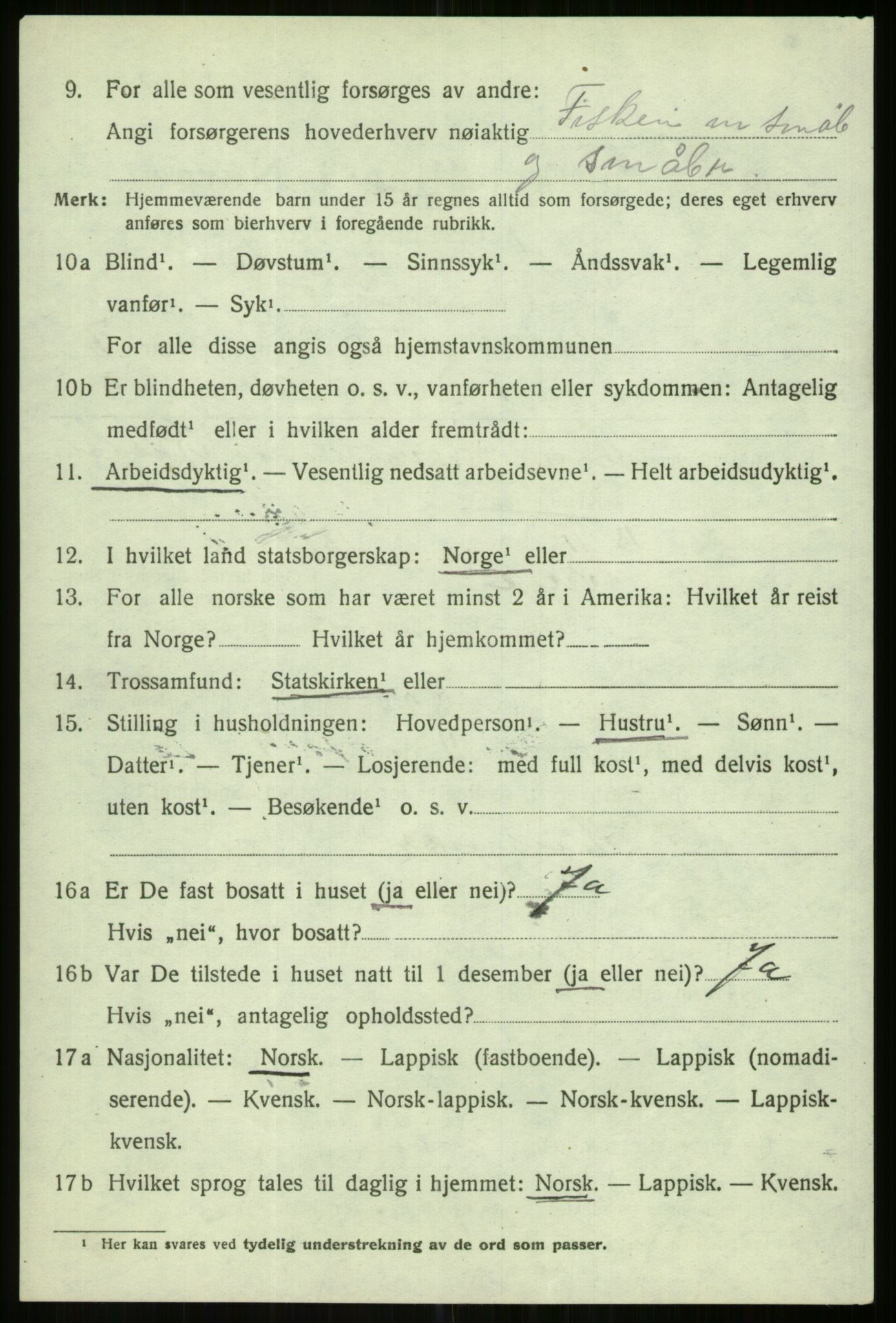 SATØ, 1920 census for Karlsøy, 1920, p. 2623