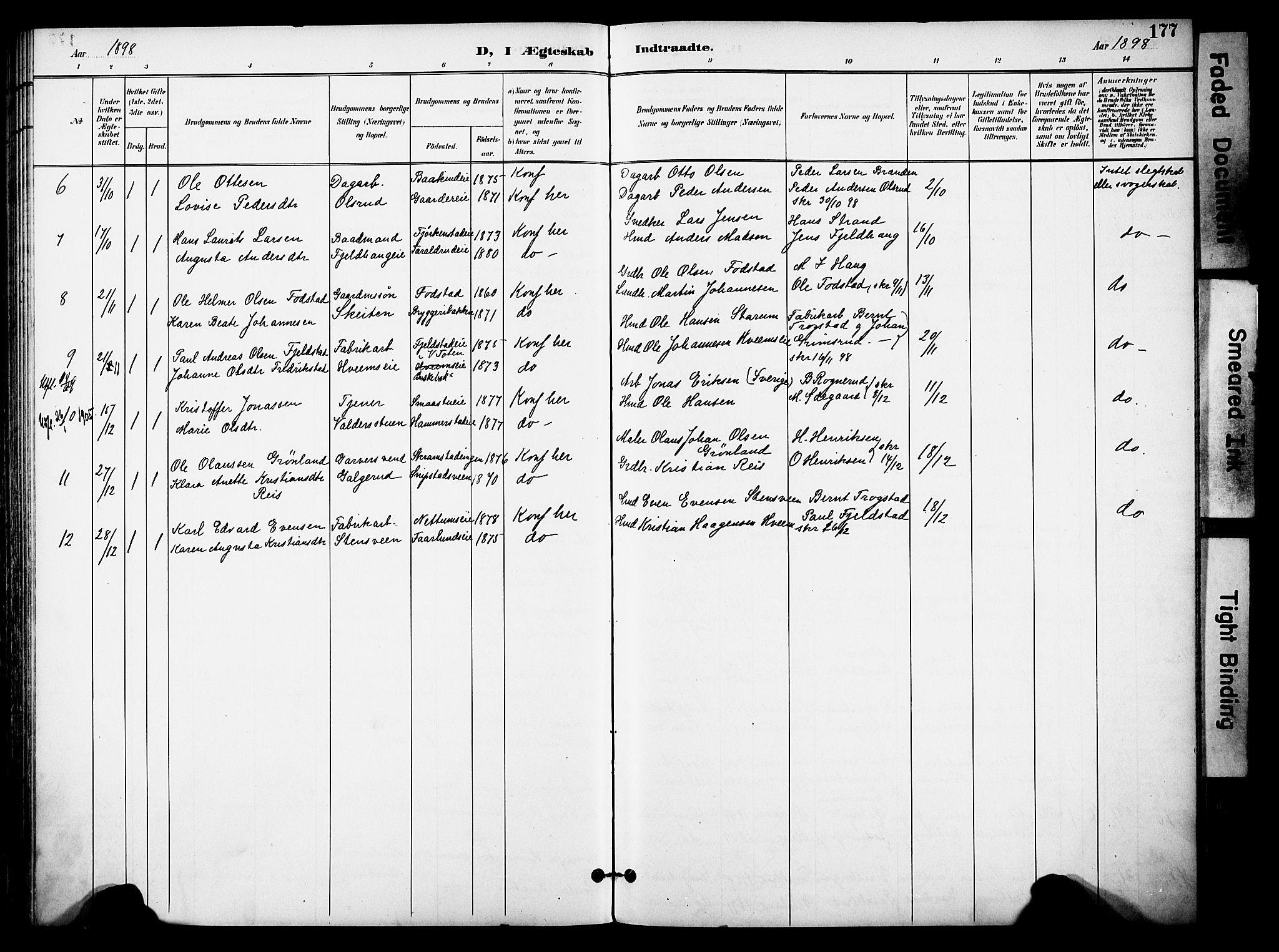 Østre Toten prestekontor, SAH/PREST-104/H/Ha/Haa/L0009: Parish register (official) no. 9, 1897-1913, p. 177