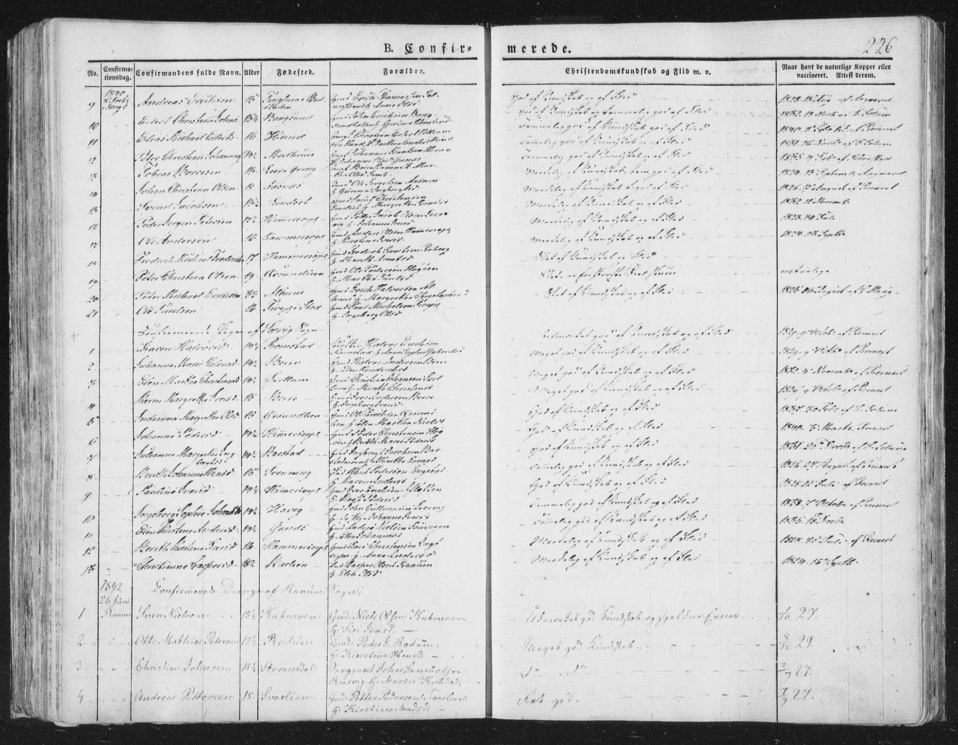 Ministerialprotokoller, klokkerbøker og fødselsregistre - Nord-Trøndelag, SAT/A-1458/764/L0551: Parish register (official) no. 764A07a, 1824-1864, p. 226
