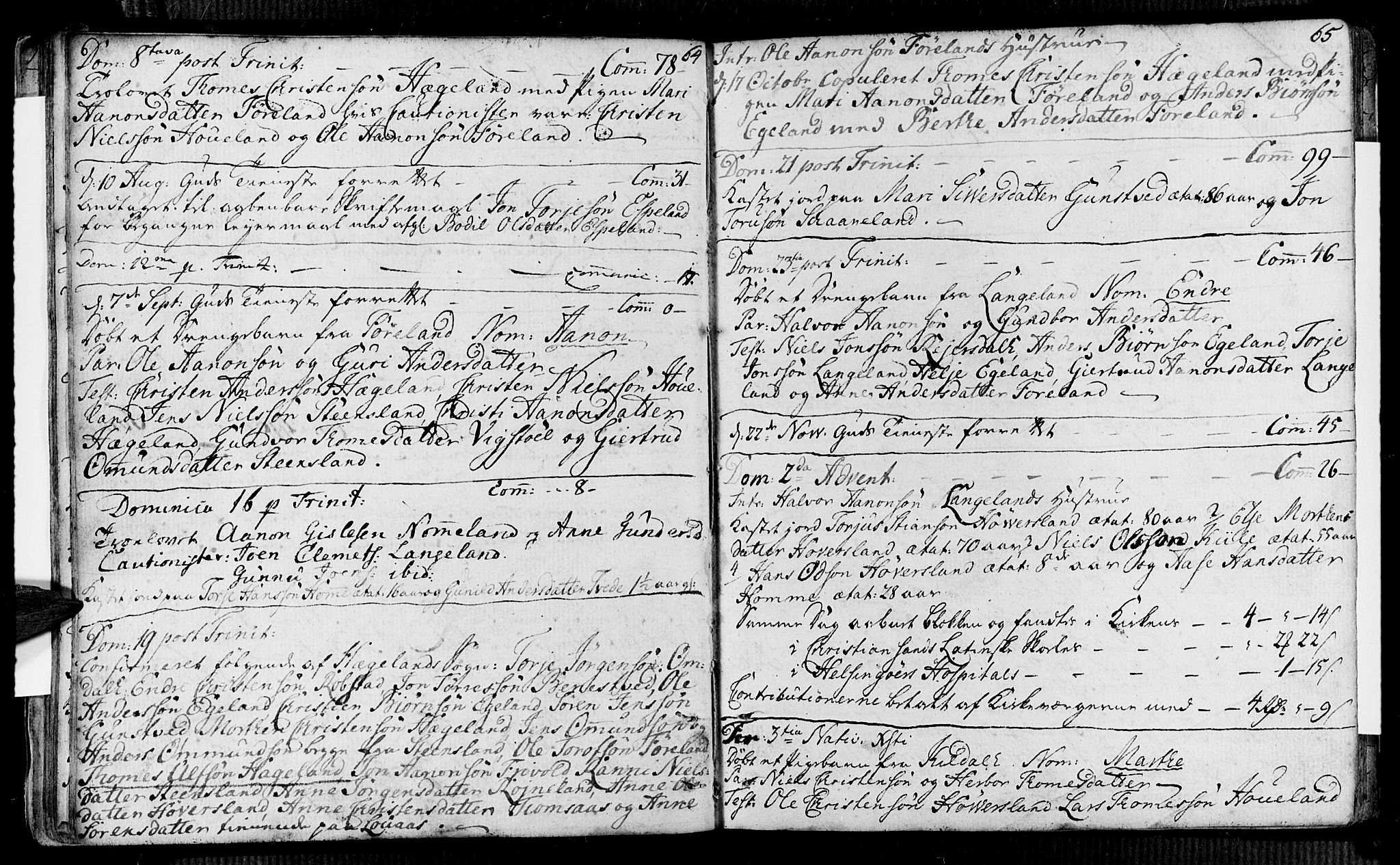 Vennesla sokneprestkontor, AV/SAK-1111-0045/Fa/Faa/L0001: Parish register (official) no. A 1, 1753-1785, p. 64-65