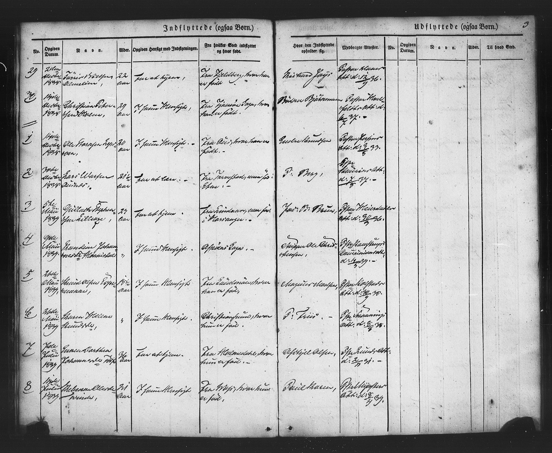Nykirken Sokneprestembete, SAB/A-77101/H/Haa/L0049: Parish register (official) no. G 1, 1838-1860, p. 3