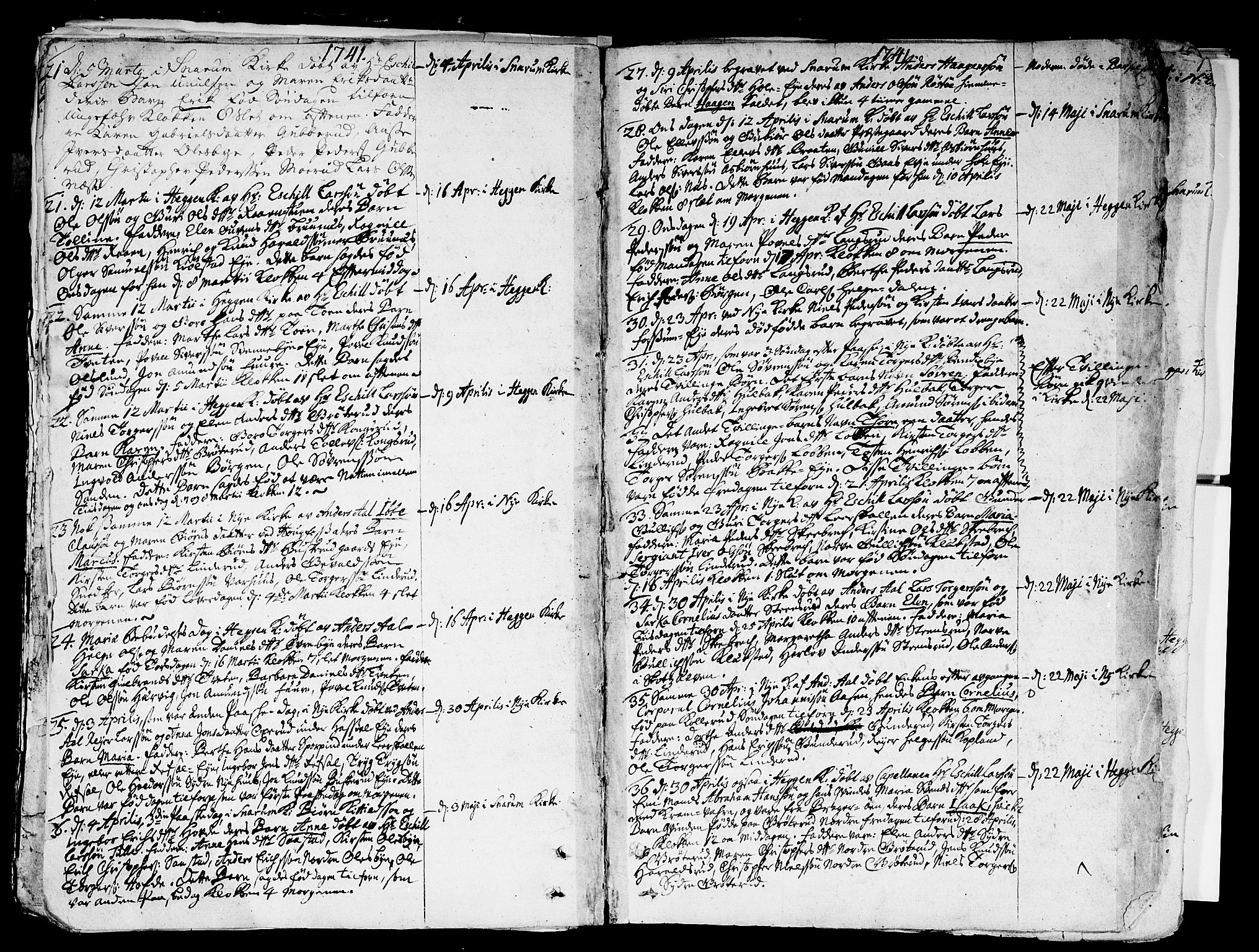 Modum kirkebøker, AV/SAKO-A-234/F/Fa/L0002: Parish register (official) no. 2, 1741-1782, p. 6-7