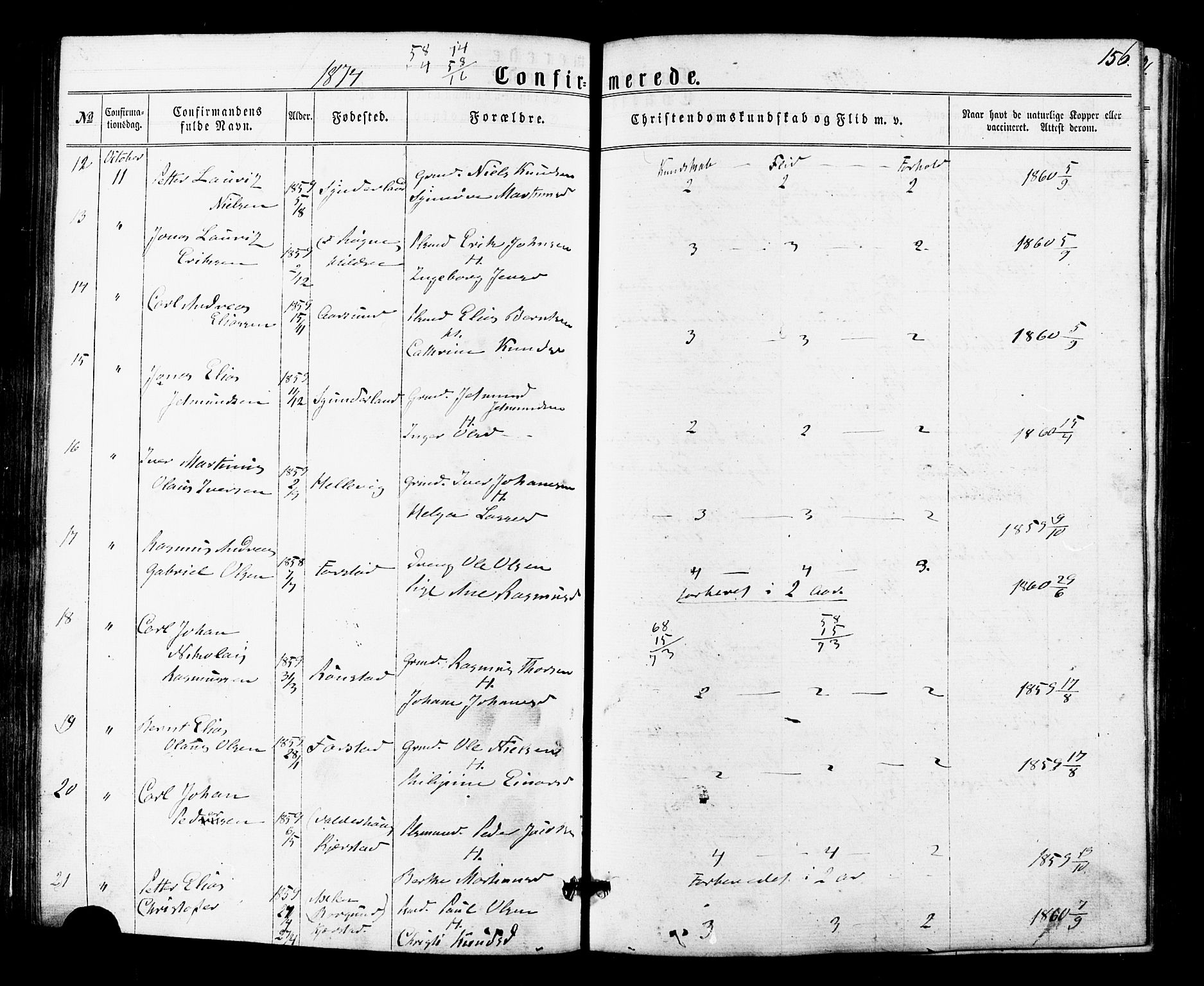 Ministerialprotokoller, klokkerbøker og fødselsregistre - Møre og Romsdal, AV/SAT-A-1454/536/L0498: Parish register (official) no. 536A07, 1862-1875, p. 156