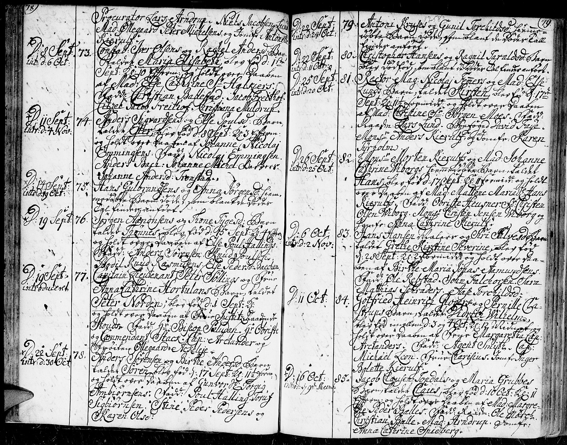 Kristiansand domprosti, AV/SAK-1112-0006/F/Fa/L0002: Parish register (official) no. A 2, 1755-1778, p. 78-79