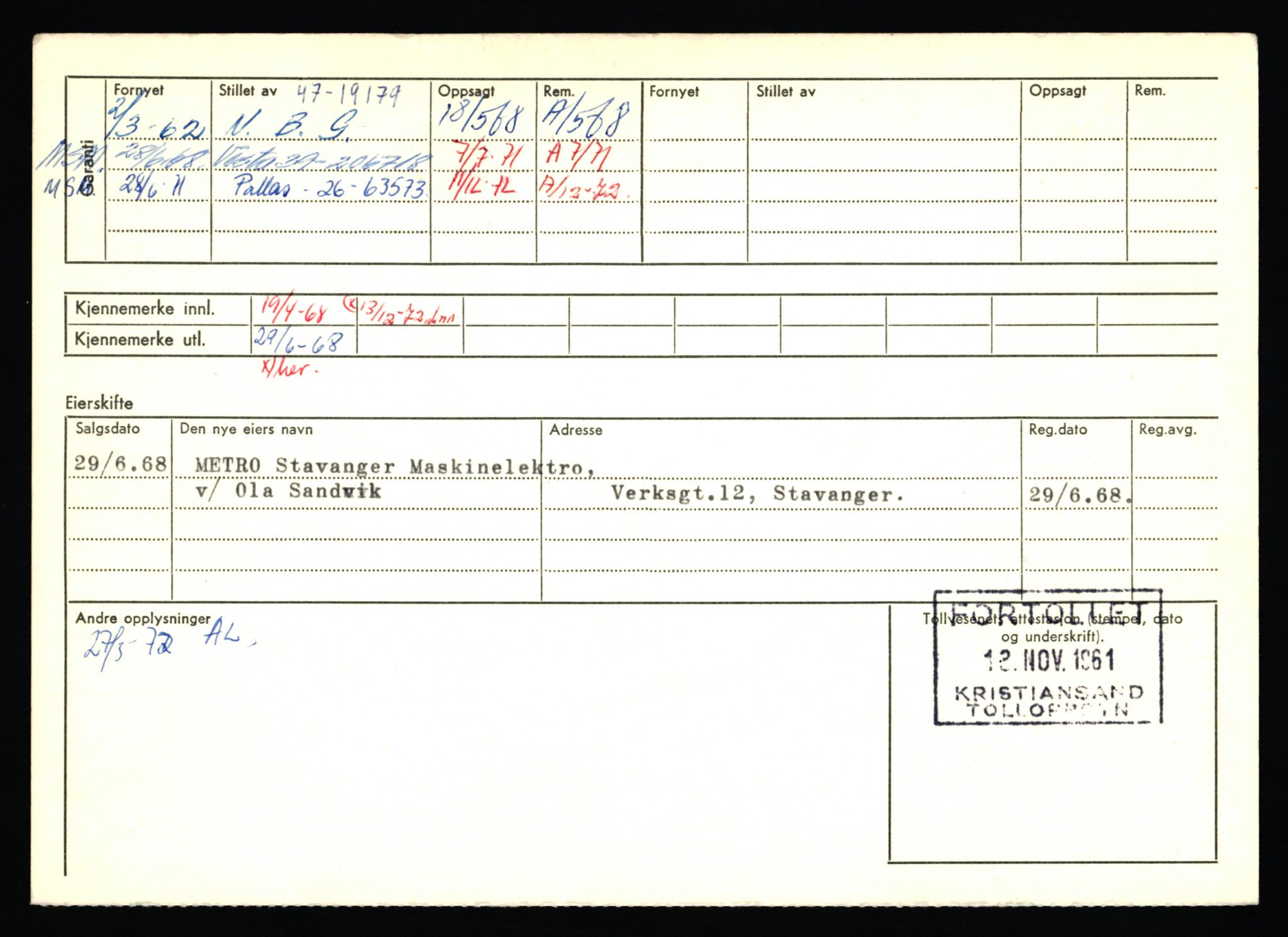 Stavanger trafikkstasjon, AV/SAST-A-101942/0/F/L0067: L-71600 - L-74999, 1930-1971, p. 366