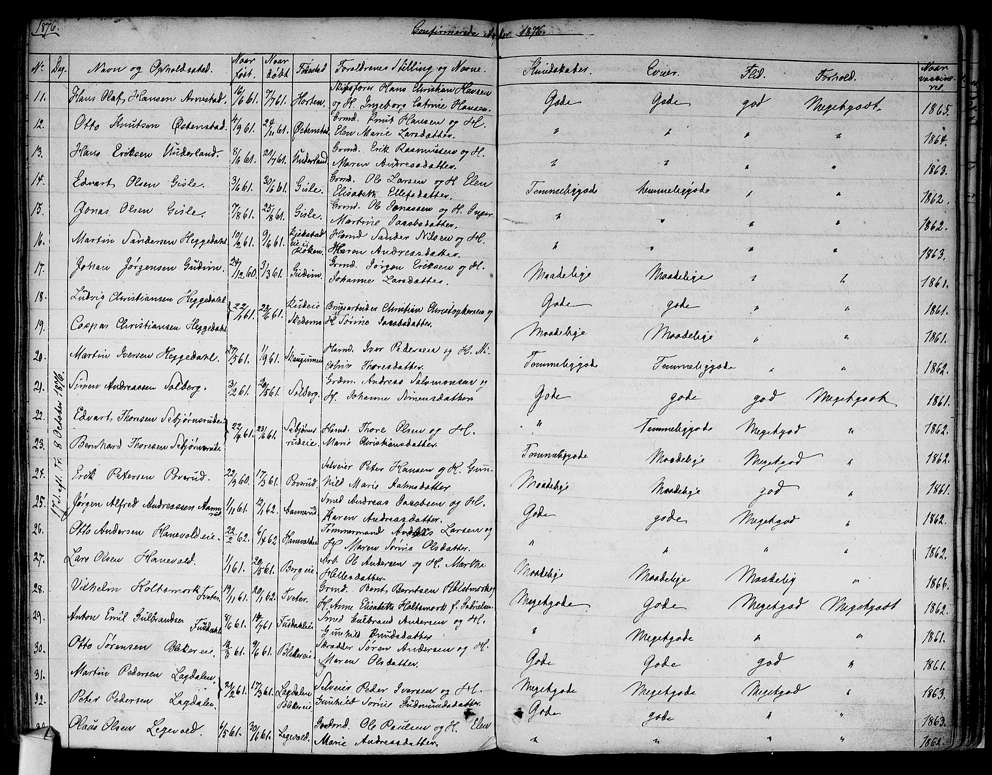 Asker prestekontor Kirkebøker, SAO/A-10256a/F/Fa/L0009: Parish register (official) no. I 9, 1825-1878, p. 324