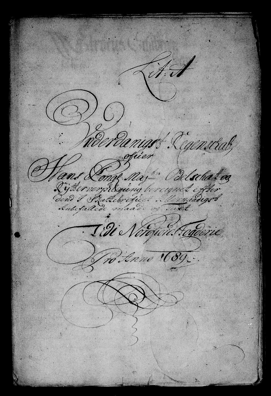 Rentekammeret inntil 1814, Reviderte regnskaper, Stiftamtstueregnskaper, Bergen stiftamt, AV/RA-EA-6043/R/Rc/L0091: Bergen stiftamt, 1689