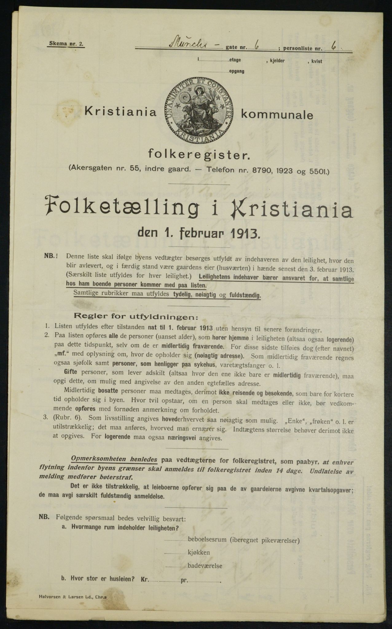 OBA, Municipal Census 1913 for Kristiania, 1913, p. 66578