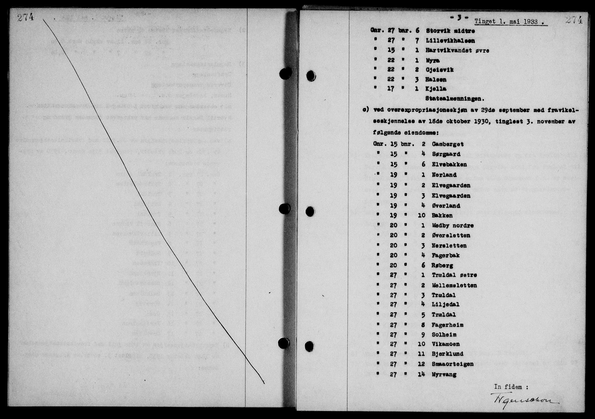 Steigen og Ofoten sorenskriveri, SAT/A-0030/1/2/2C/L0022/0001: Mortgage book no. 25-II og 26-I, 1932-1933, Deed date: 01.05.1933
