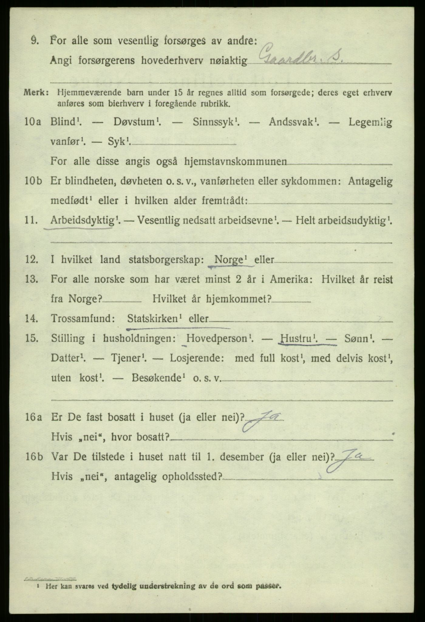 SAB, 1920 census for Lavik, 1920, p. 591