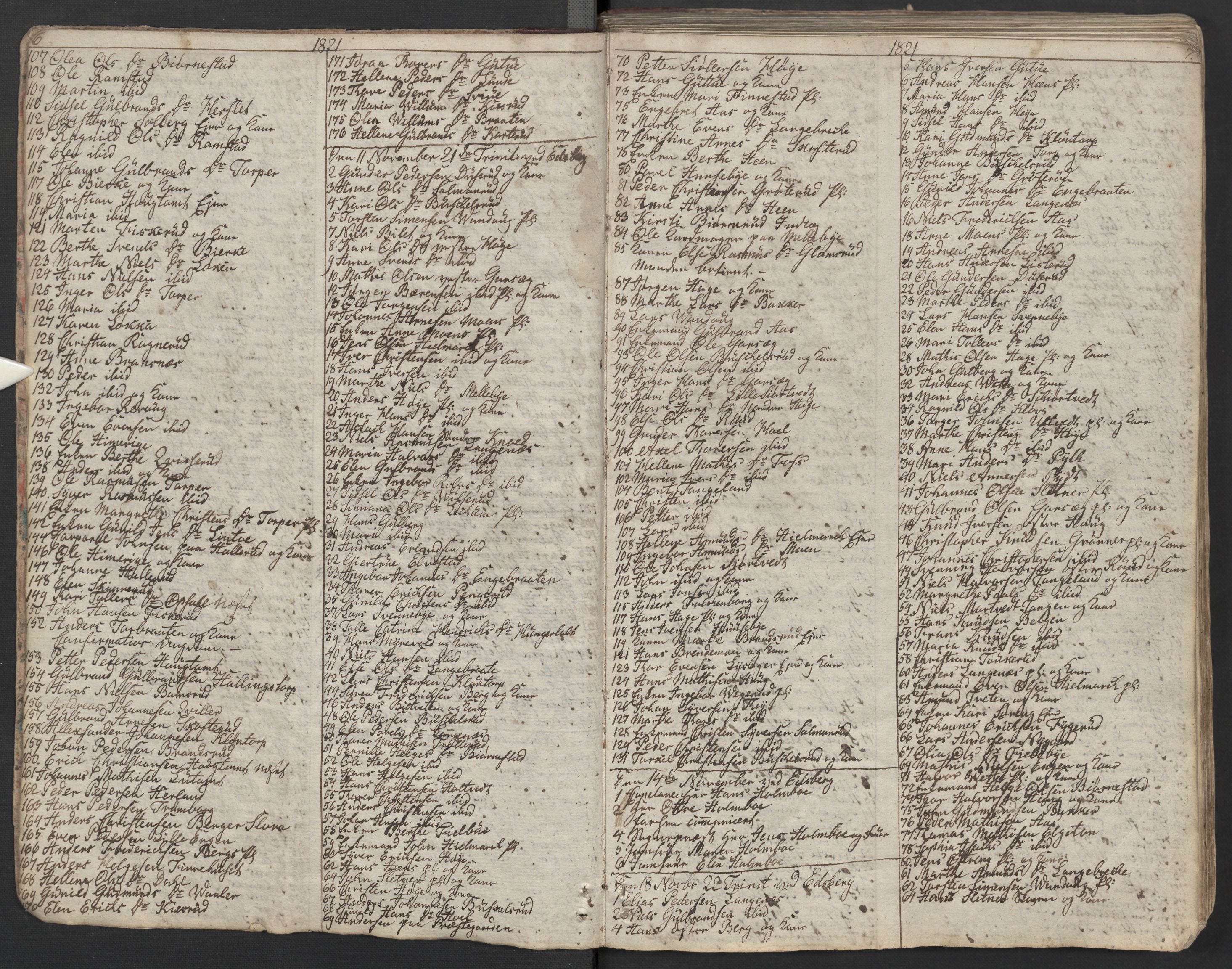 Eidsberg prestekontor Kirkebøker, AV/SAO-A-10905/M/Ma/L0002: Communicants register no. I 2, 1821-1841, p. 6-7