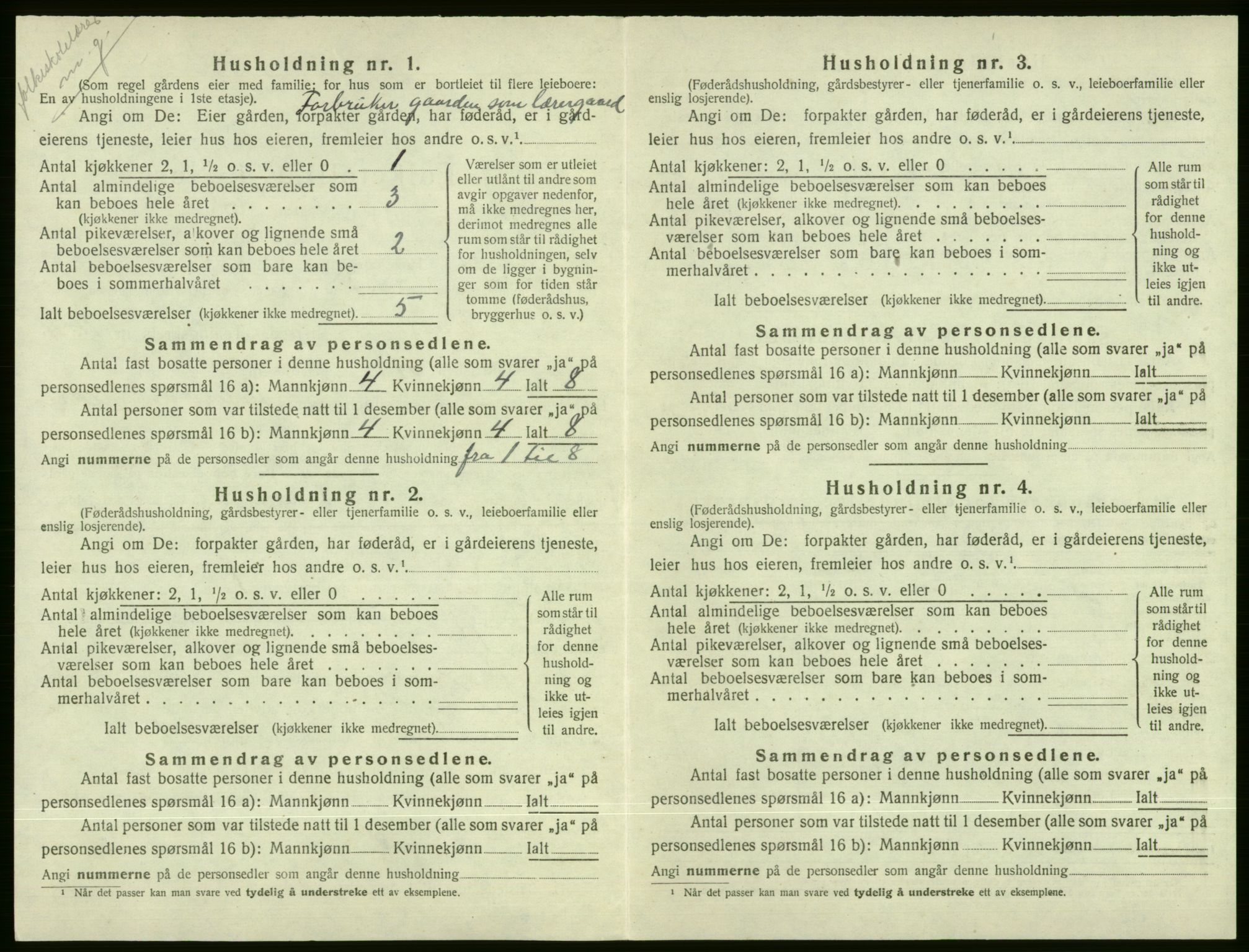 SAB, 1920 census for Voss, 1920, p. 1060