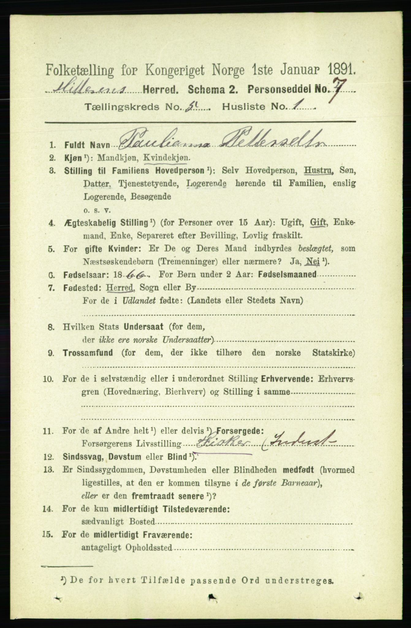 RA, 1891 census for 1617 Hitra, 1891, p. 894