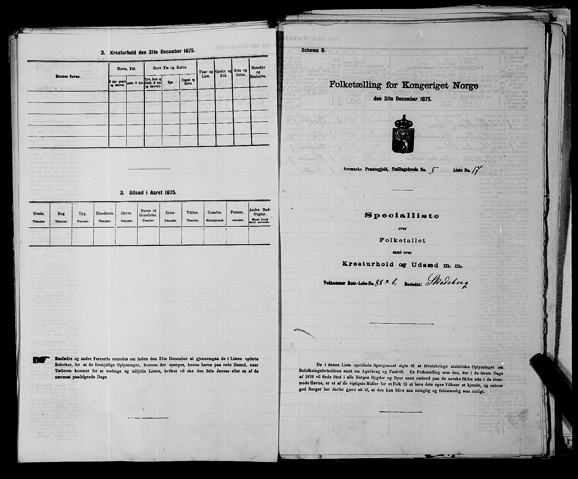 RA, 1875 census for 0118P Aremark, 1875, p. 674