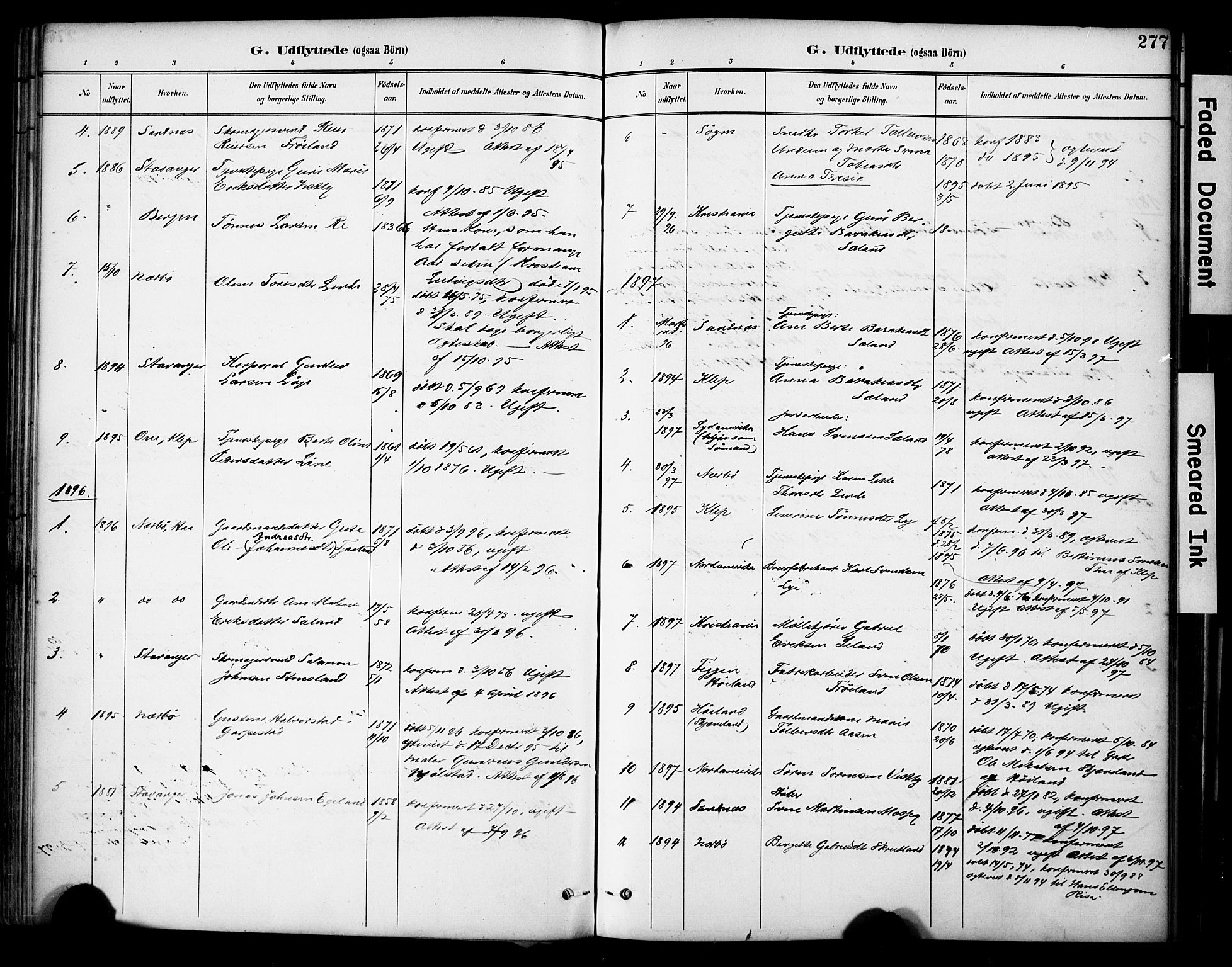 Lye sokneprestkontor, AV/SAST-A-101794/001/30BA/L0011: Parish register (official) no. A 9, 1893-1903, p. 277