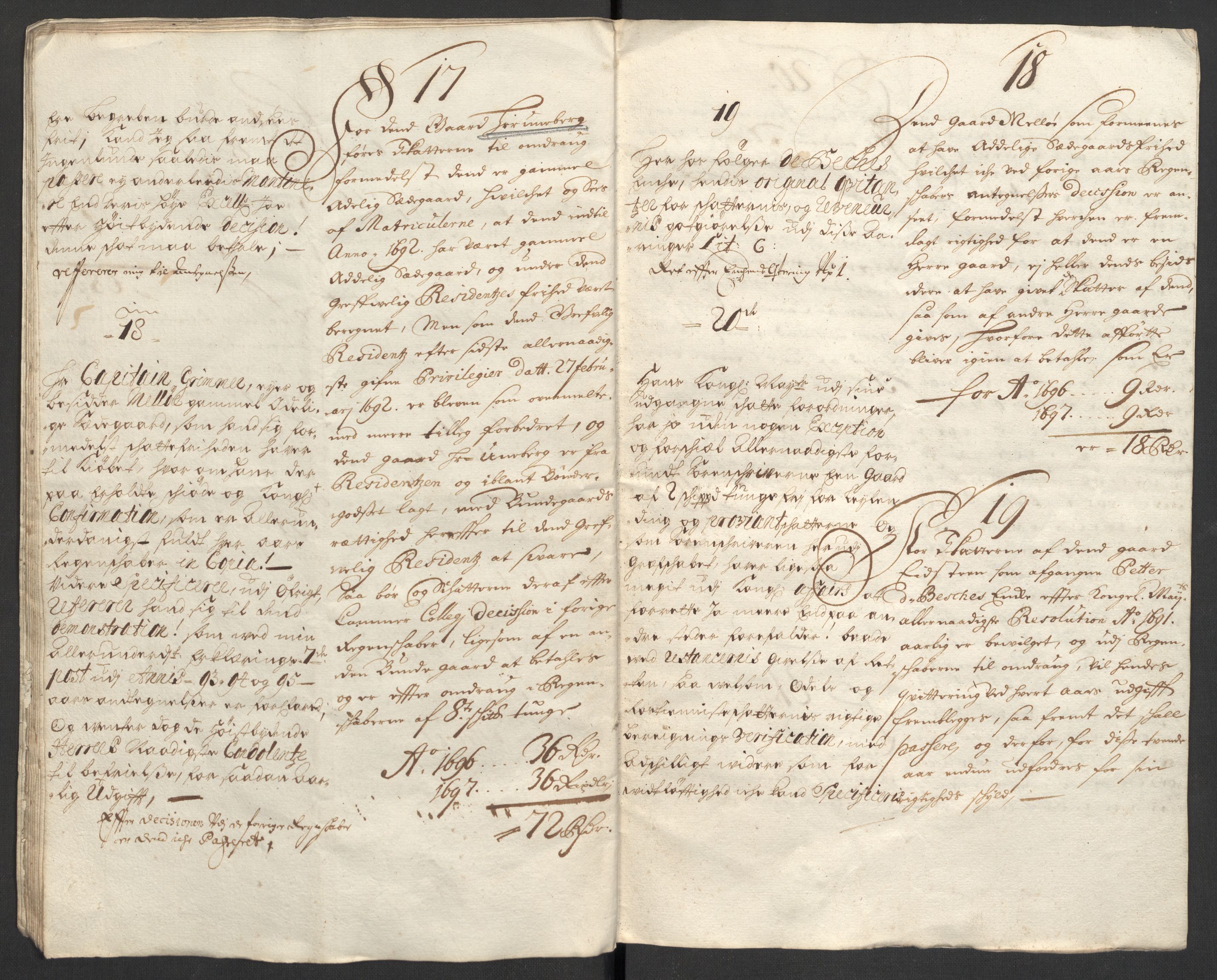 Rentekammeret inntil 1814, Reviderte regnskaper, Fogderegnskap, AV/RA-EA-4092/R33/L1975: Fogderegnskap Larvik grevskap, 1696-1697, p. 239