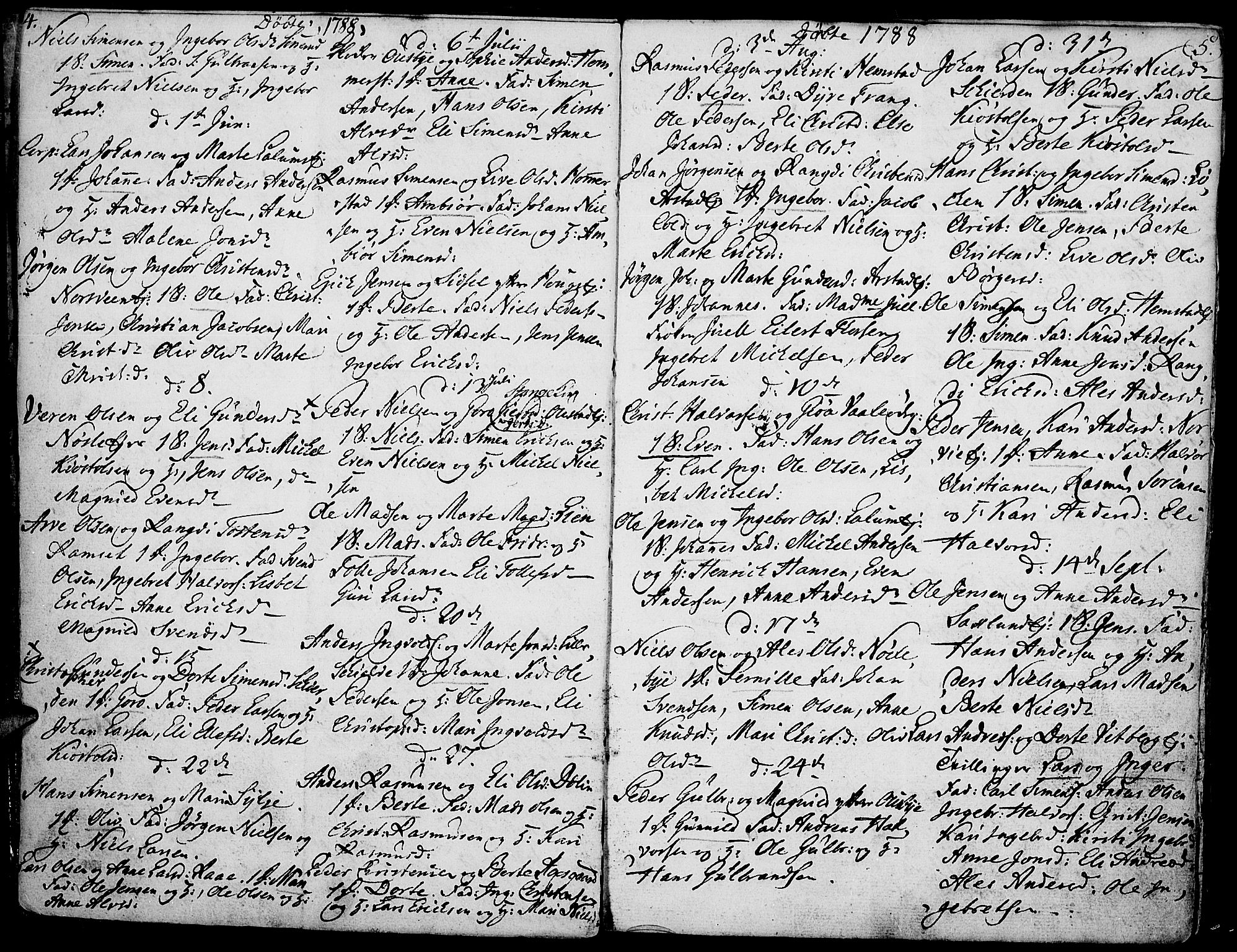 Stange prestekontor, SAH/PREST-002/K/L0007: Parish register (official) no. 7, 1788-1813, p. 4-5