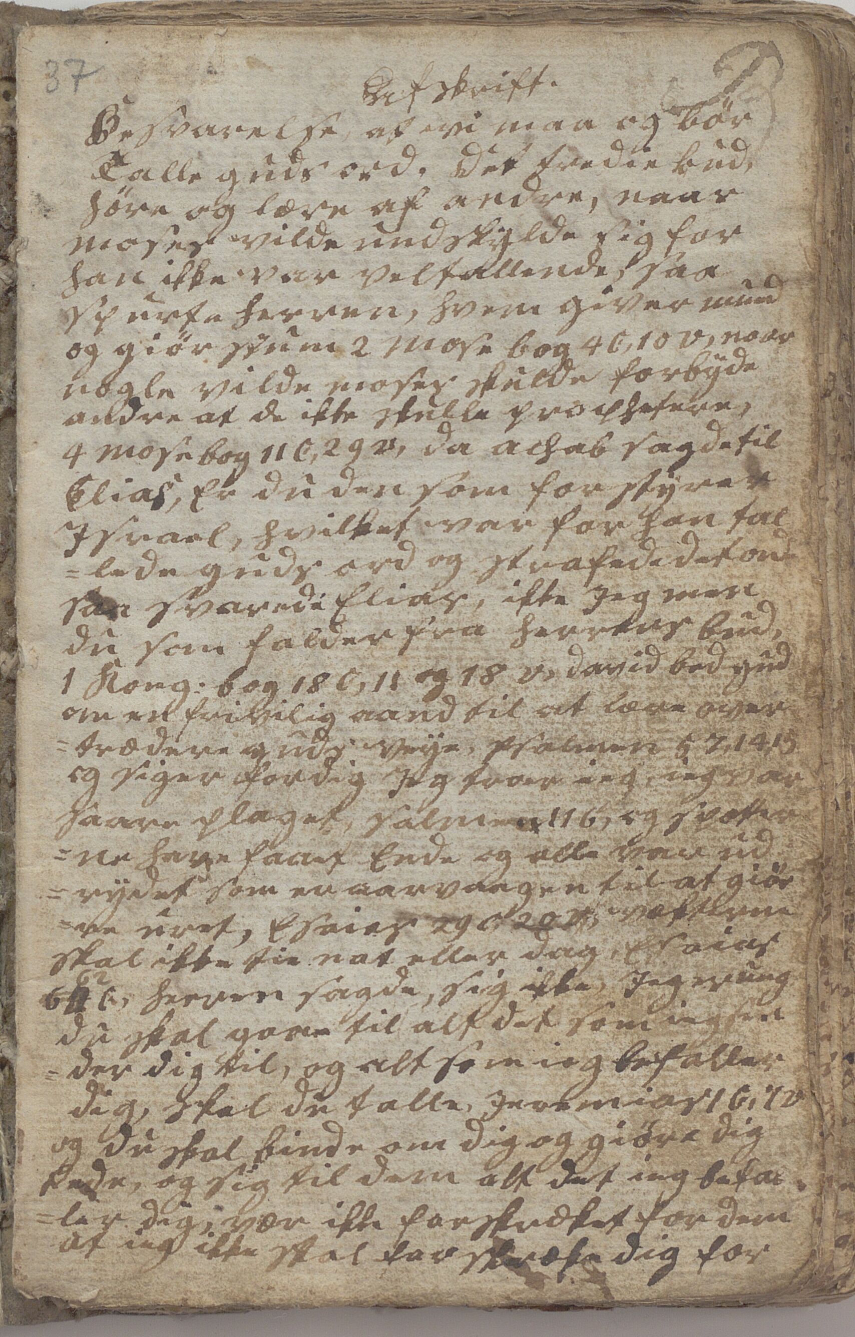 Heggtveitsamlingen, TMF/A-1007/H/L0046/0007: Brev, kopibøker, prekener, manus etc.  / "Fossem" - Kopibok. Sanger og brev, 1800-1802, p. 37