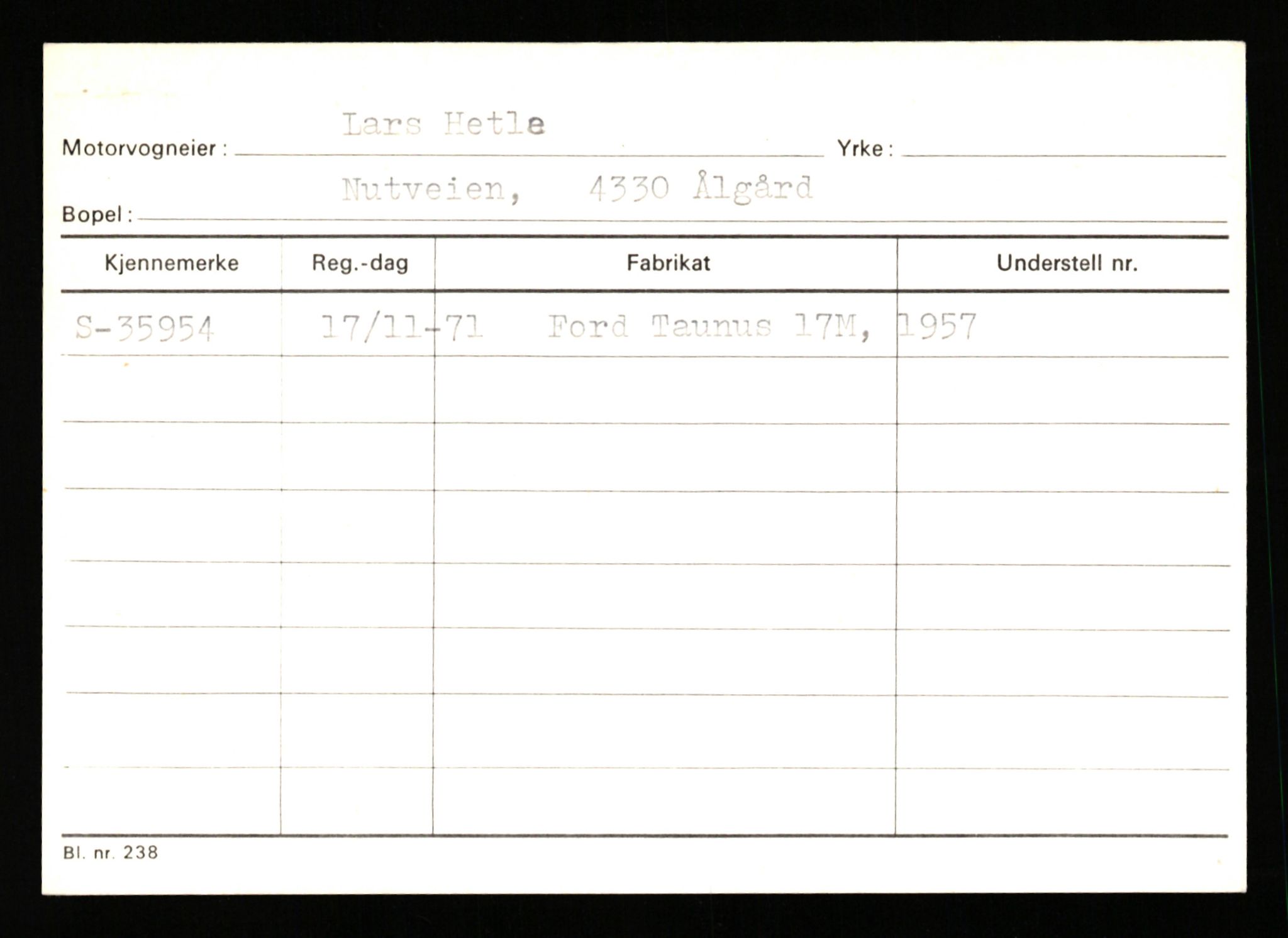 Stavanger trafikkstasjon, AV/SAST-A-101942/0/G/L0006: Registreringsnummer: 34250 - 49007, 1930-1971, p. 511