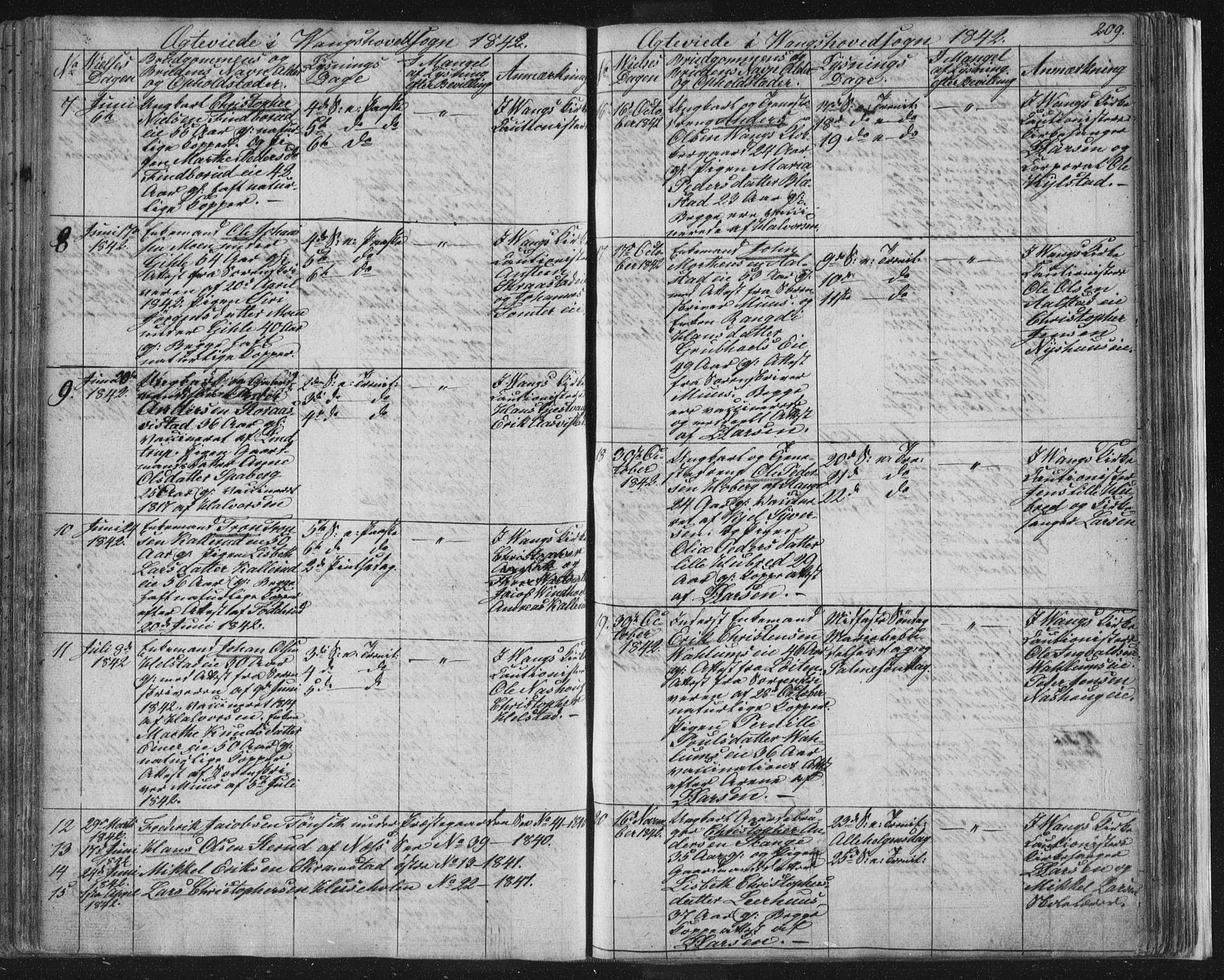 Vang prestekontor, Hedmark, SAH/PREST-008/H/Ha/Hab/L0008: Parish register (copy) no. 8, 1832-1854, p. 209