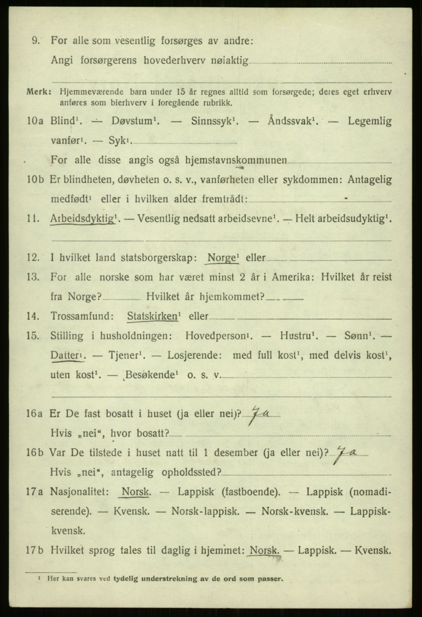 SATØ, 1920 census for Trondenes, 1920, p. 18399