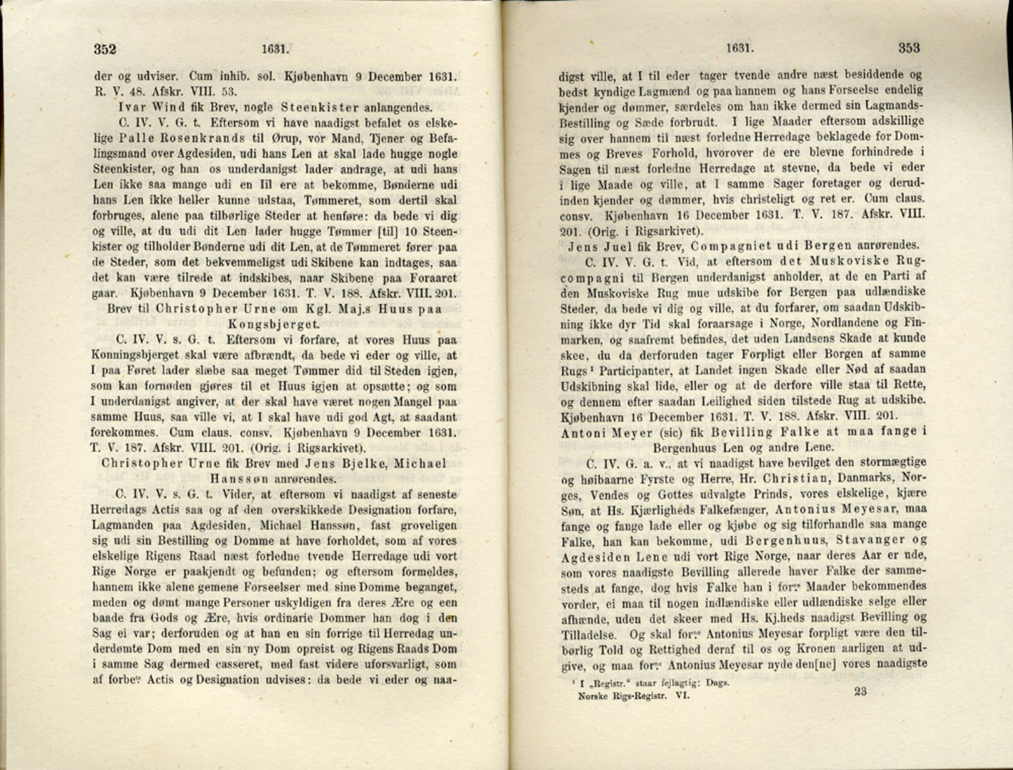 Publikasjoner utgitt av Det Norske Historiske Kildeskriftfond, PUBL/-/-/-: Norske Rigs-Registranter, bind 6, 1628-1634, p. 352-353